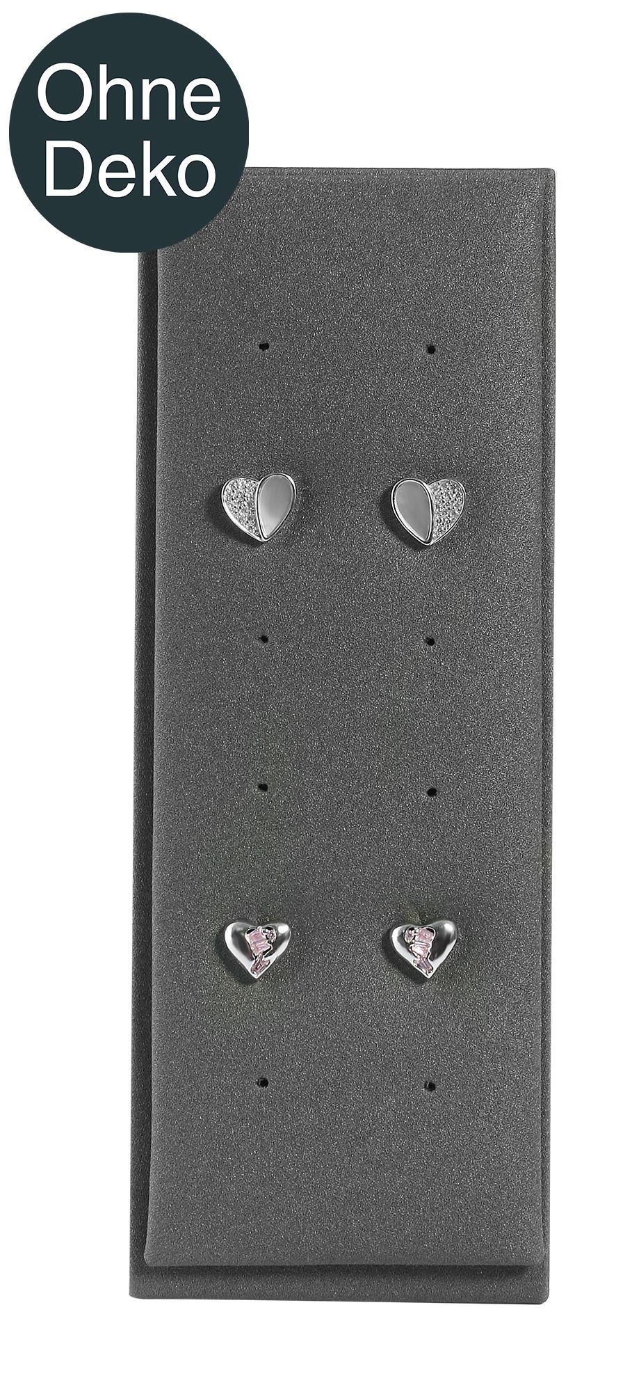 Houder voor 6 paar oorstekers (Soft decoratieve serie), PU-bekleed, 13,7 cm, grijs