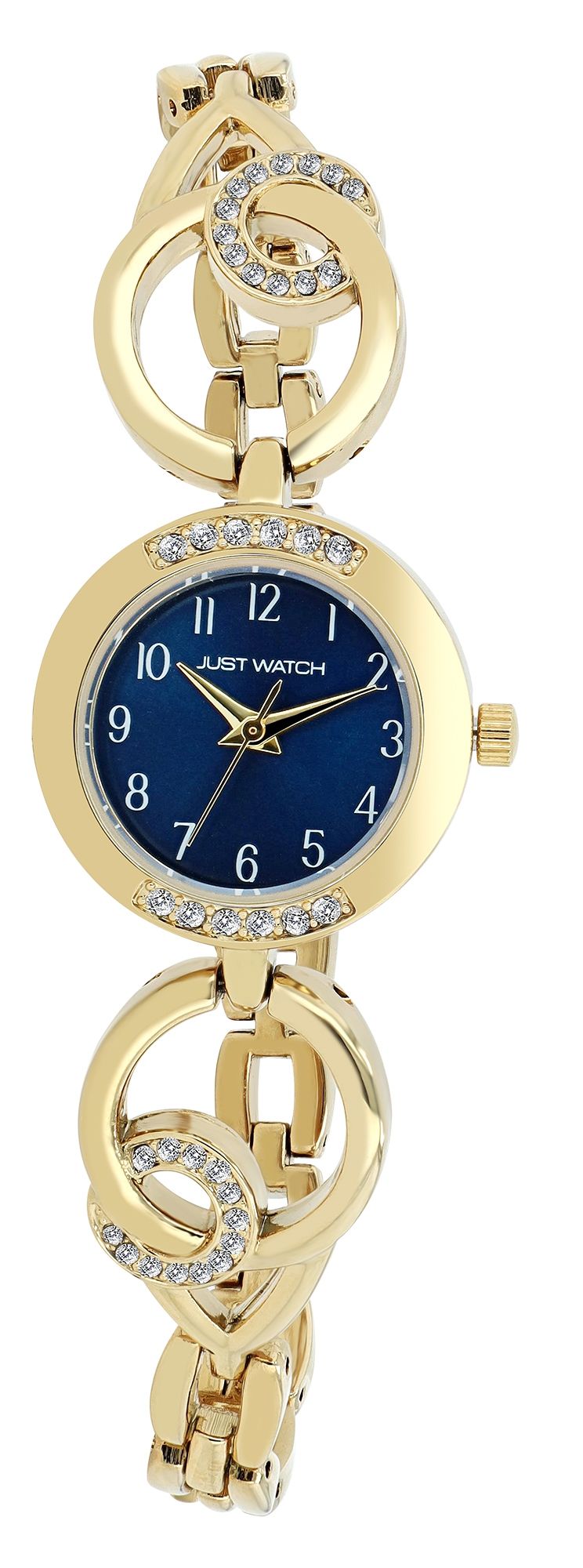 Just Watch Damenuhr "Liana" mit Gliederarmband, Ø 24 mm, goldfarben/blau