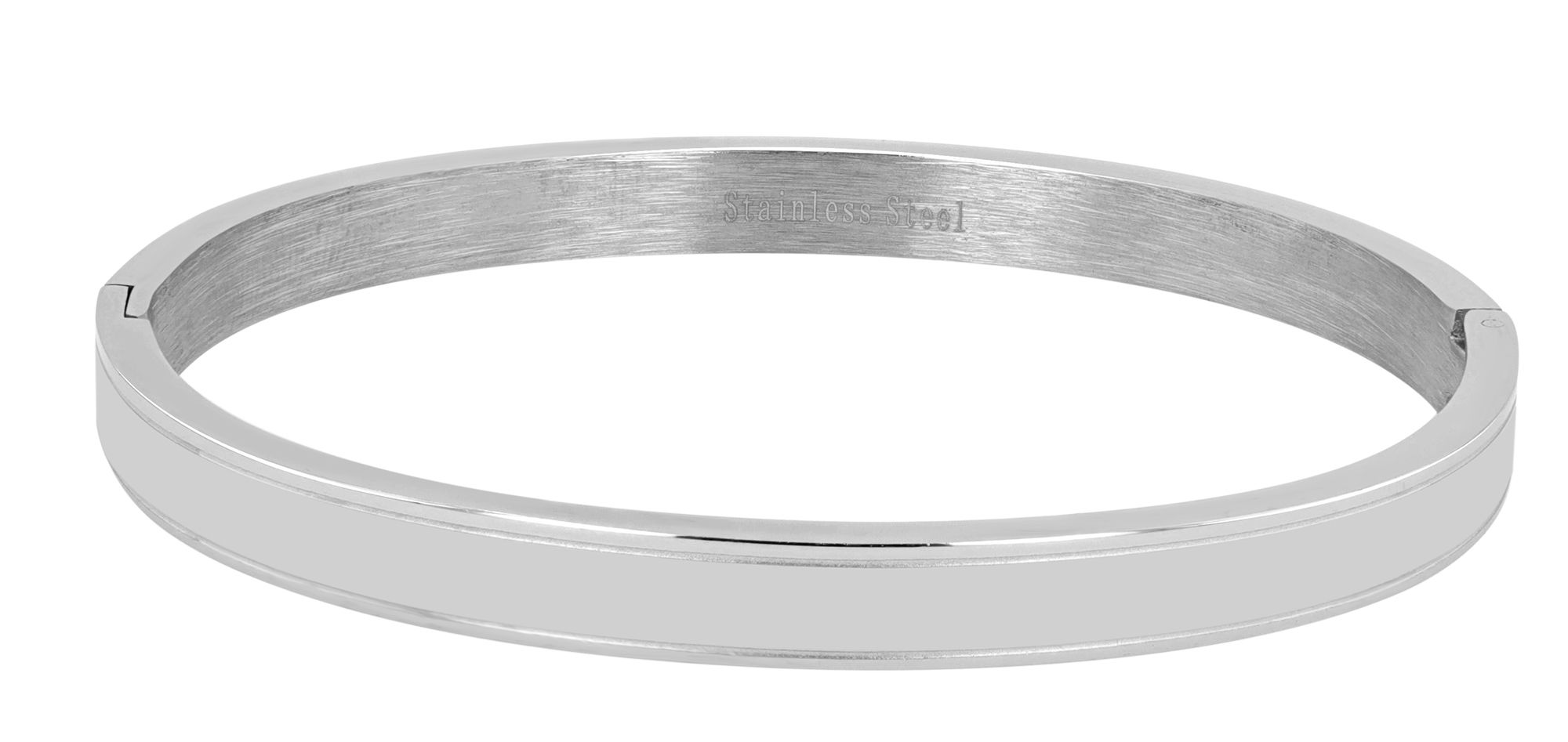 Akzent Armreif aus Edelstahl, gravurfähig, silberfarben