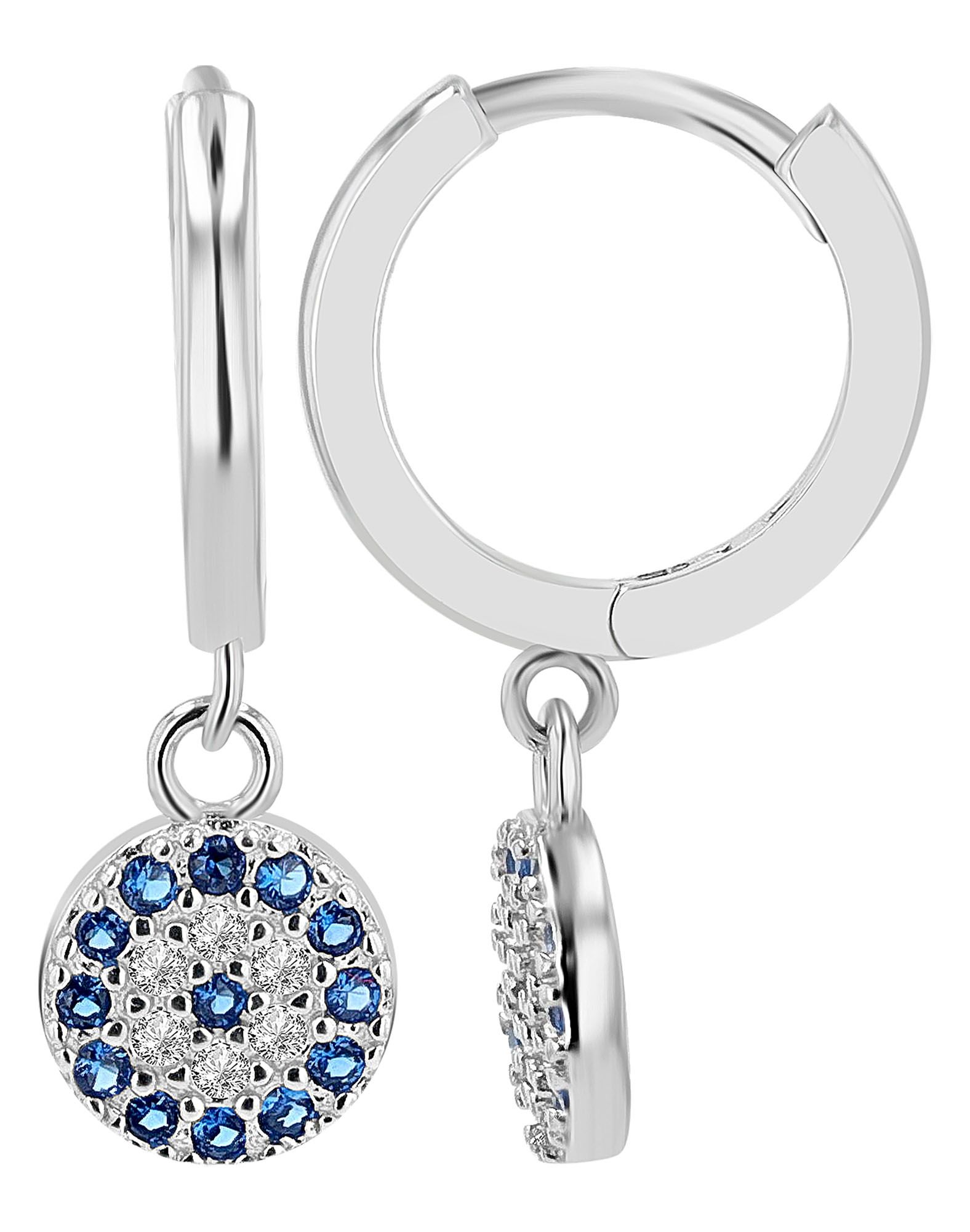 "Amalia" Echt Silber Creole mit Hänger, rhodiniert