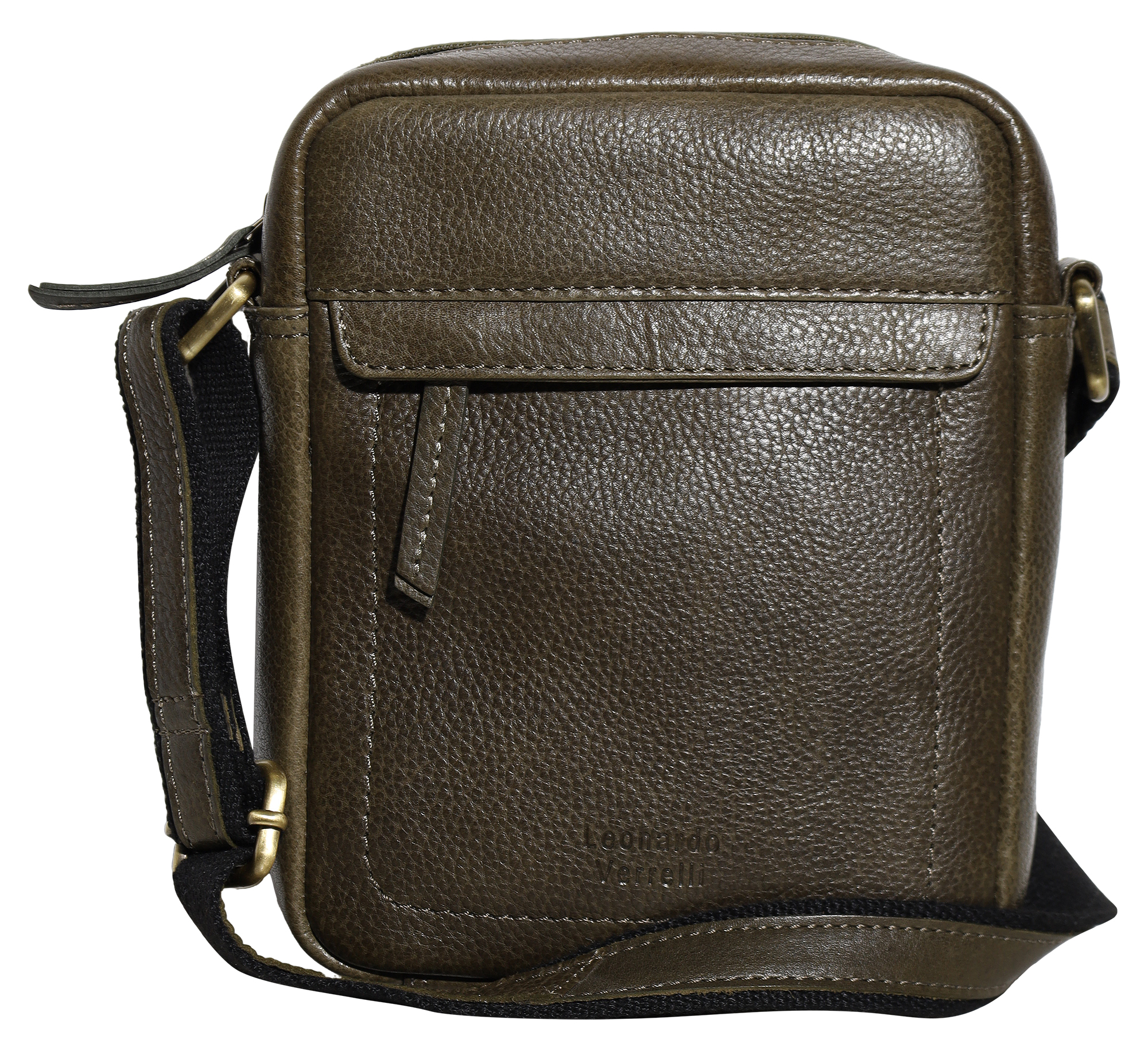 Leonardo Verrelli Crossbody-Tasche aus Echt Leder, Washed-Look