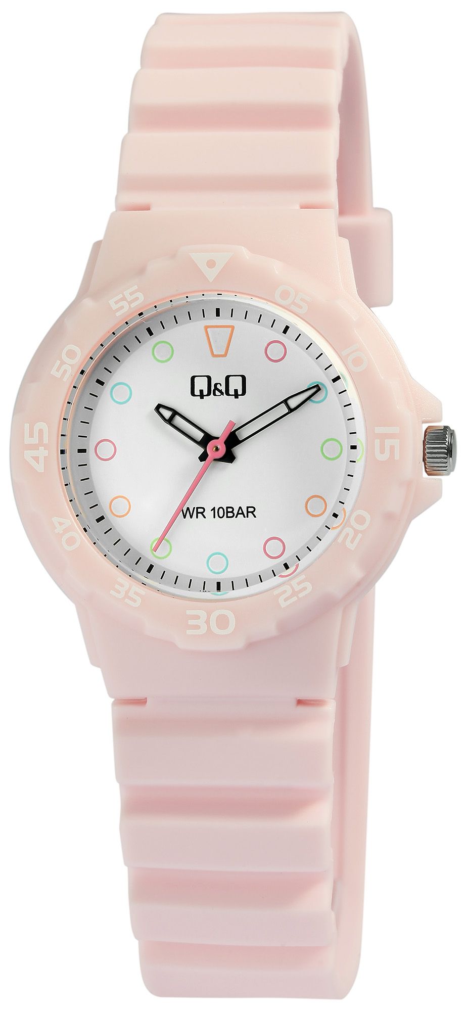 Q&Q Damen-/ Jugenduhr, Silikonarmband, 10 Bar, rosa