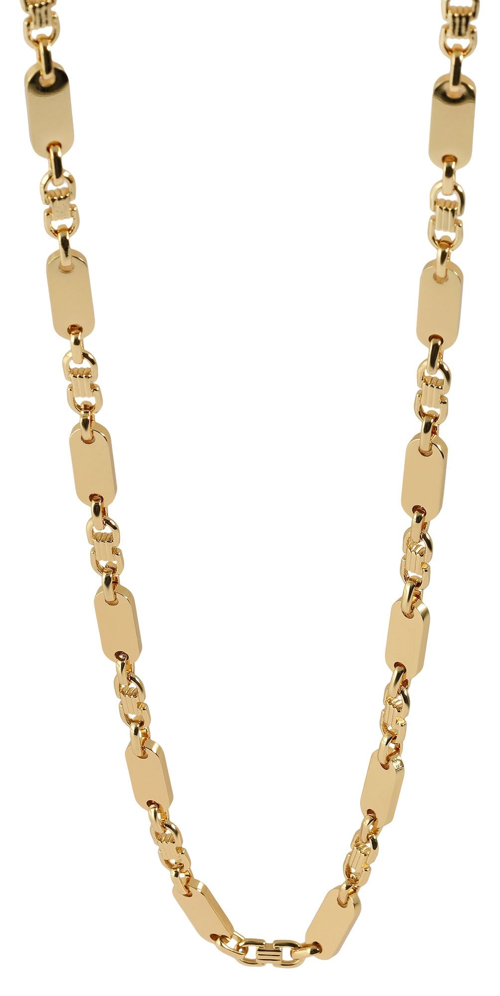 "Bene", roestvrijstalen plaatketting, goudkleurig, 55 cm/ 6 mm