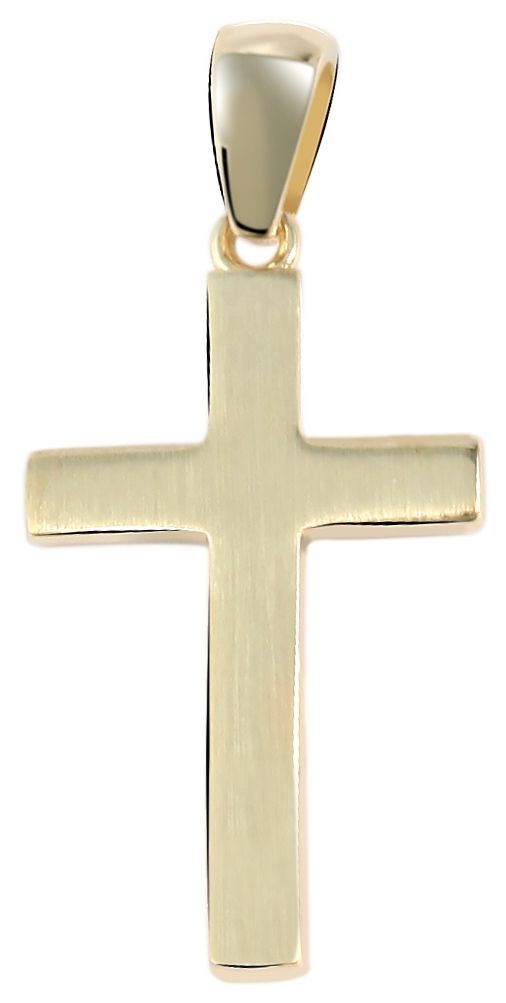 333/- Gold Anhänger "Bo" ohne Kette, Kreuz, mattiert, 8 Karat Gelbgold