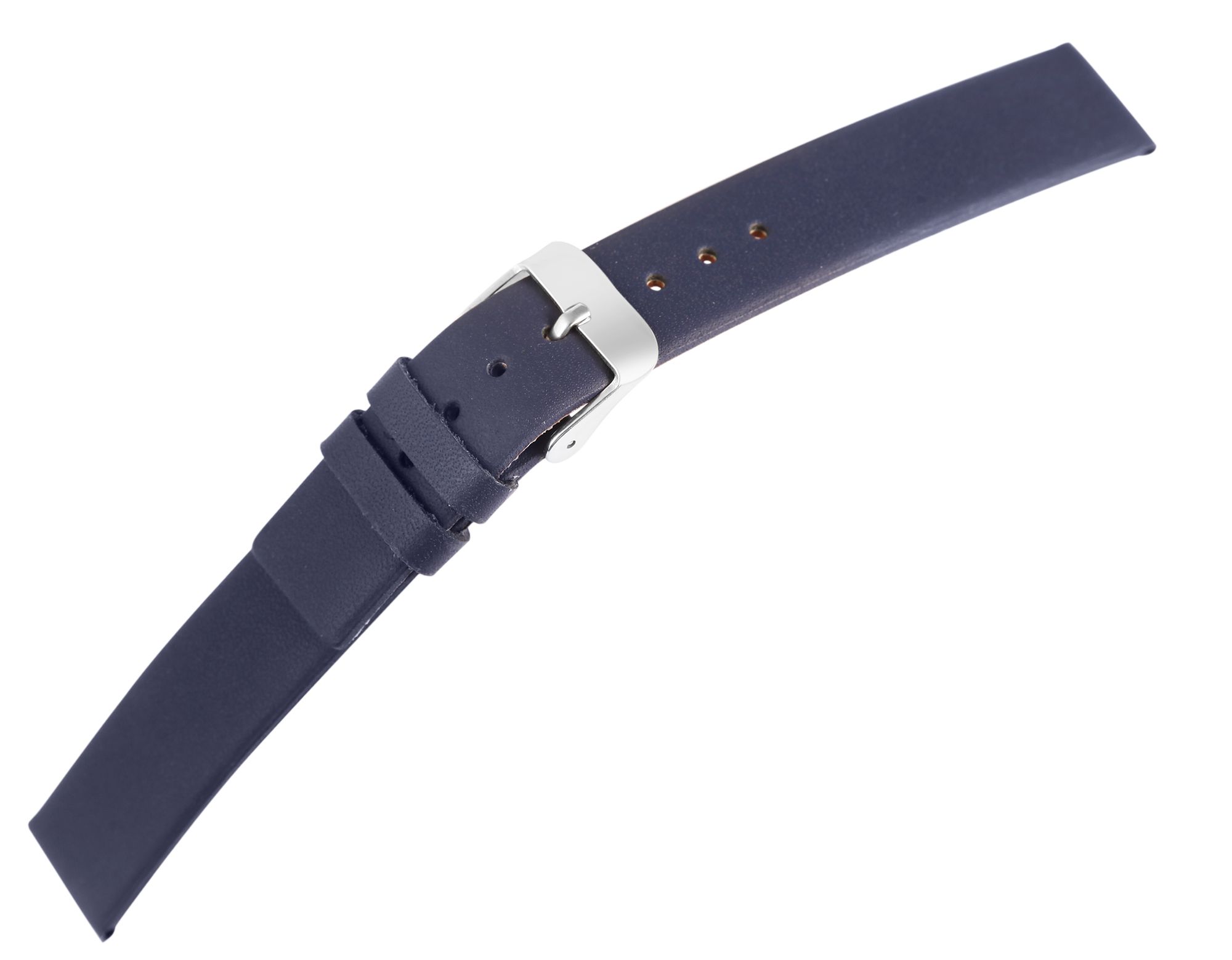 Echt leren horlogeband, naadloos, donkerblauw, 16 mm