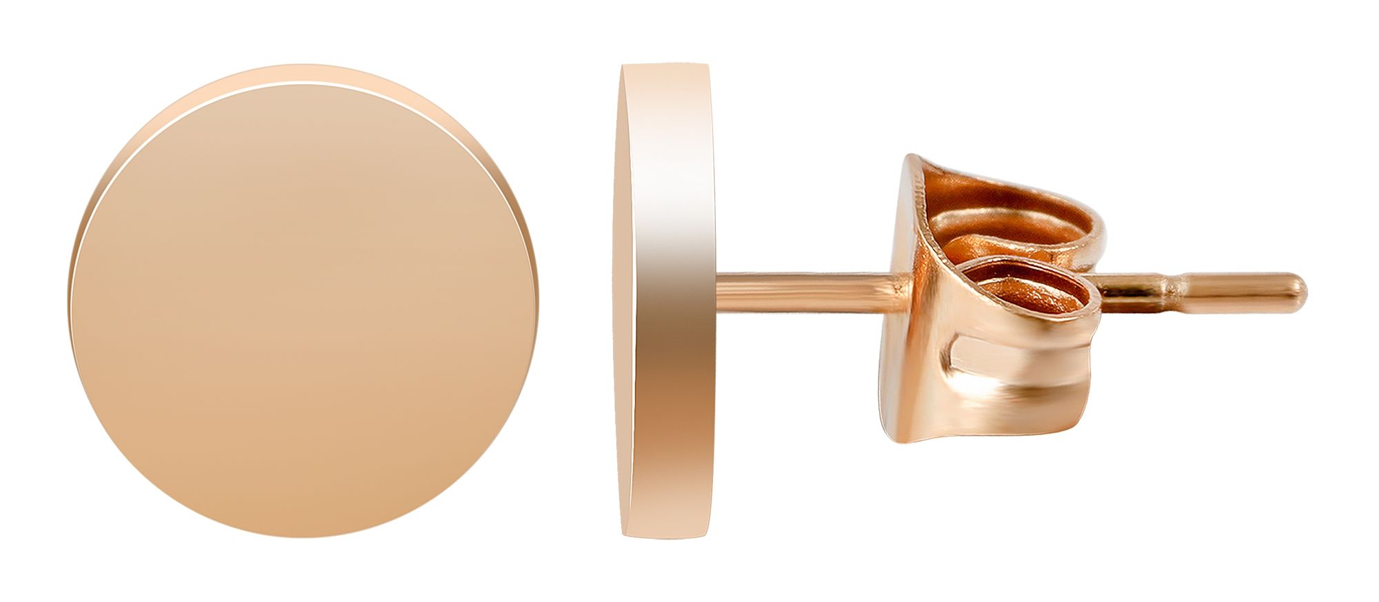 Akzent Ohrstecker, Edelstahl, rund, roségoldfarben