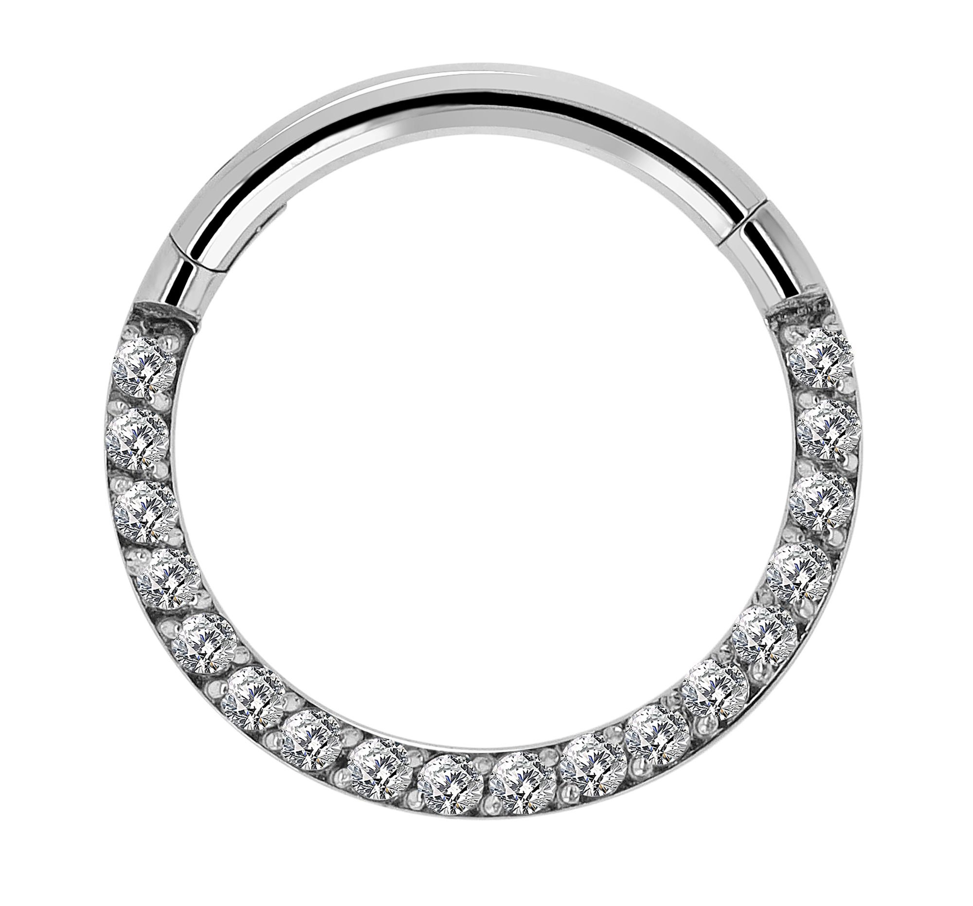 "Charma" Nasenpiercing aus Edelstahl, Nasenring, Simili, silberfarben, Stärke 1,2 mm / Ø 10 mm