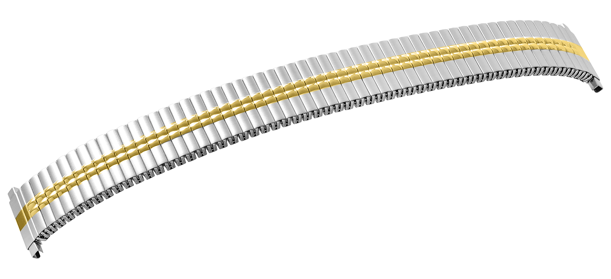 Roestvrij stalen schakelarmband, tweekleurig, 20 mm