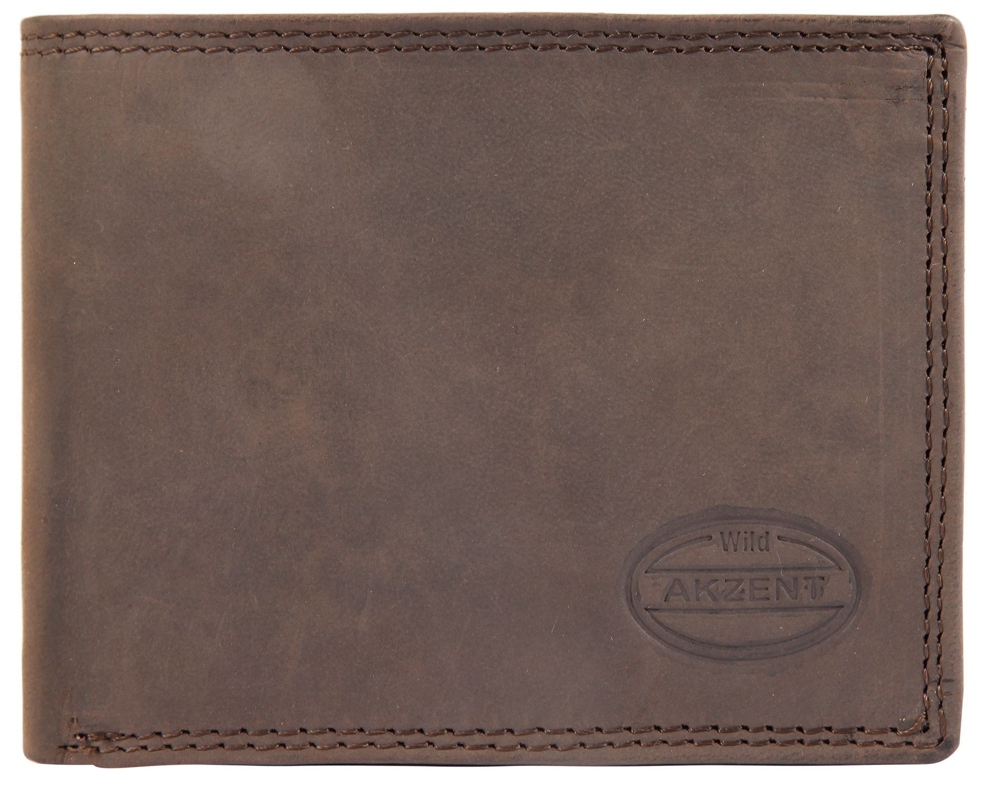 Akzent Herren Geldbörse aus Echtleder in braun. Format 13 x 10 cm.