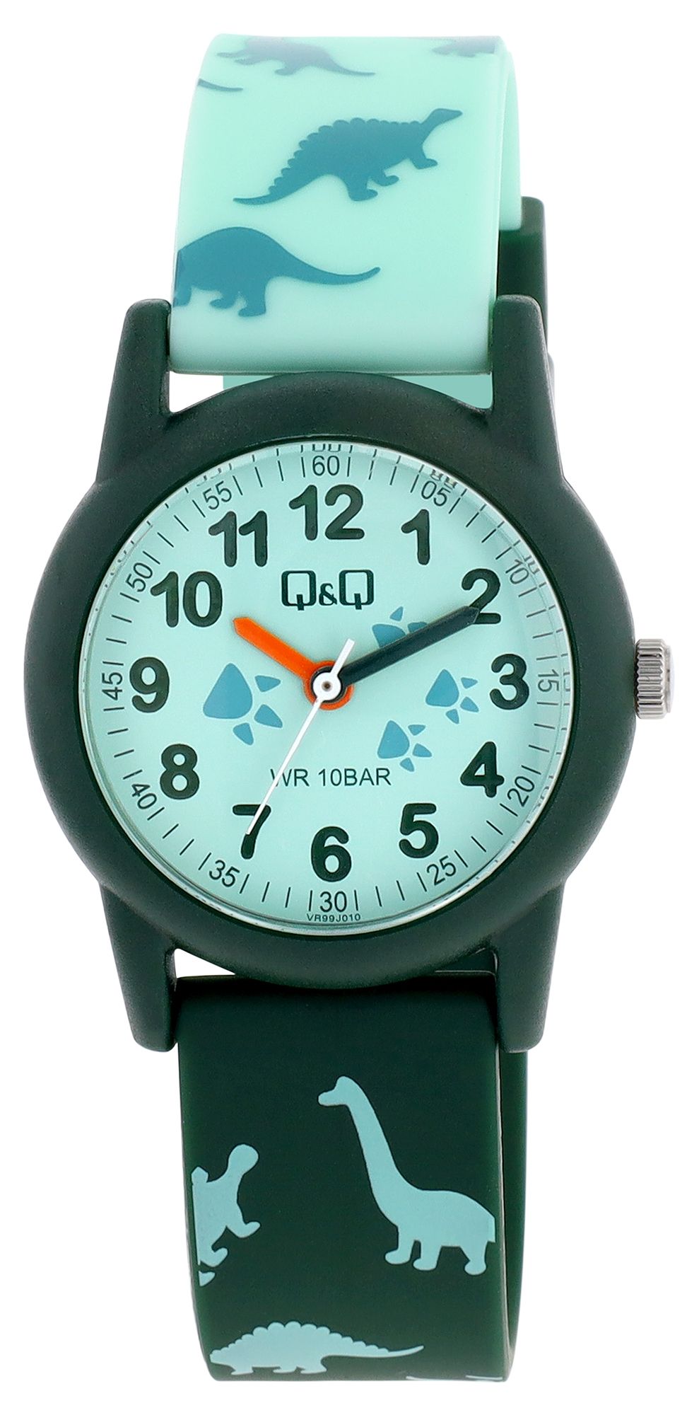 Q&Q Kinderuhr "Dino", Band aus Resin, 10 ATM