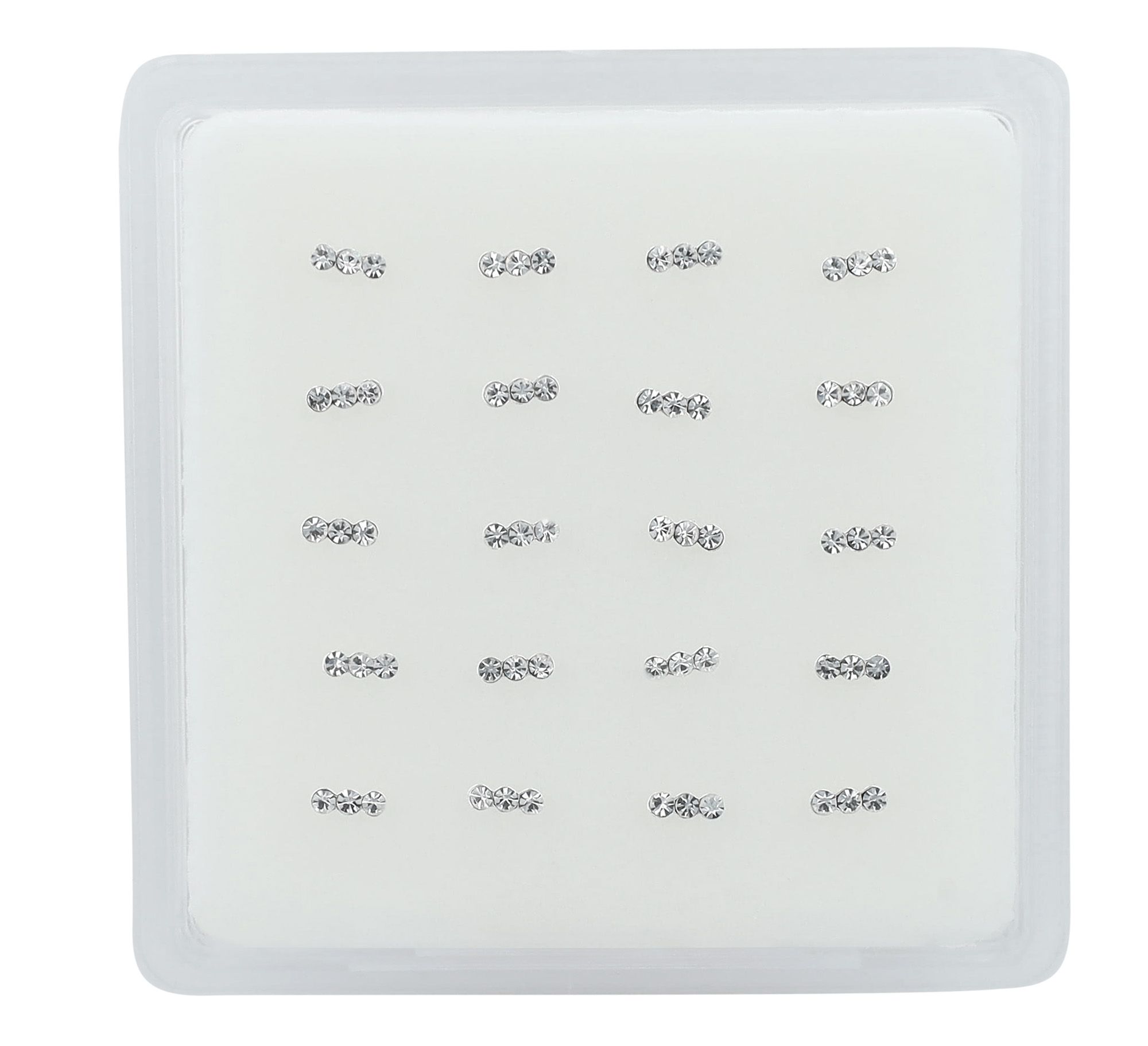 "Volena" I-vormige neusknoop/neus piercing, 925/- echt zilver, gerhodineerd, PU-20 stuks