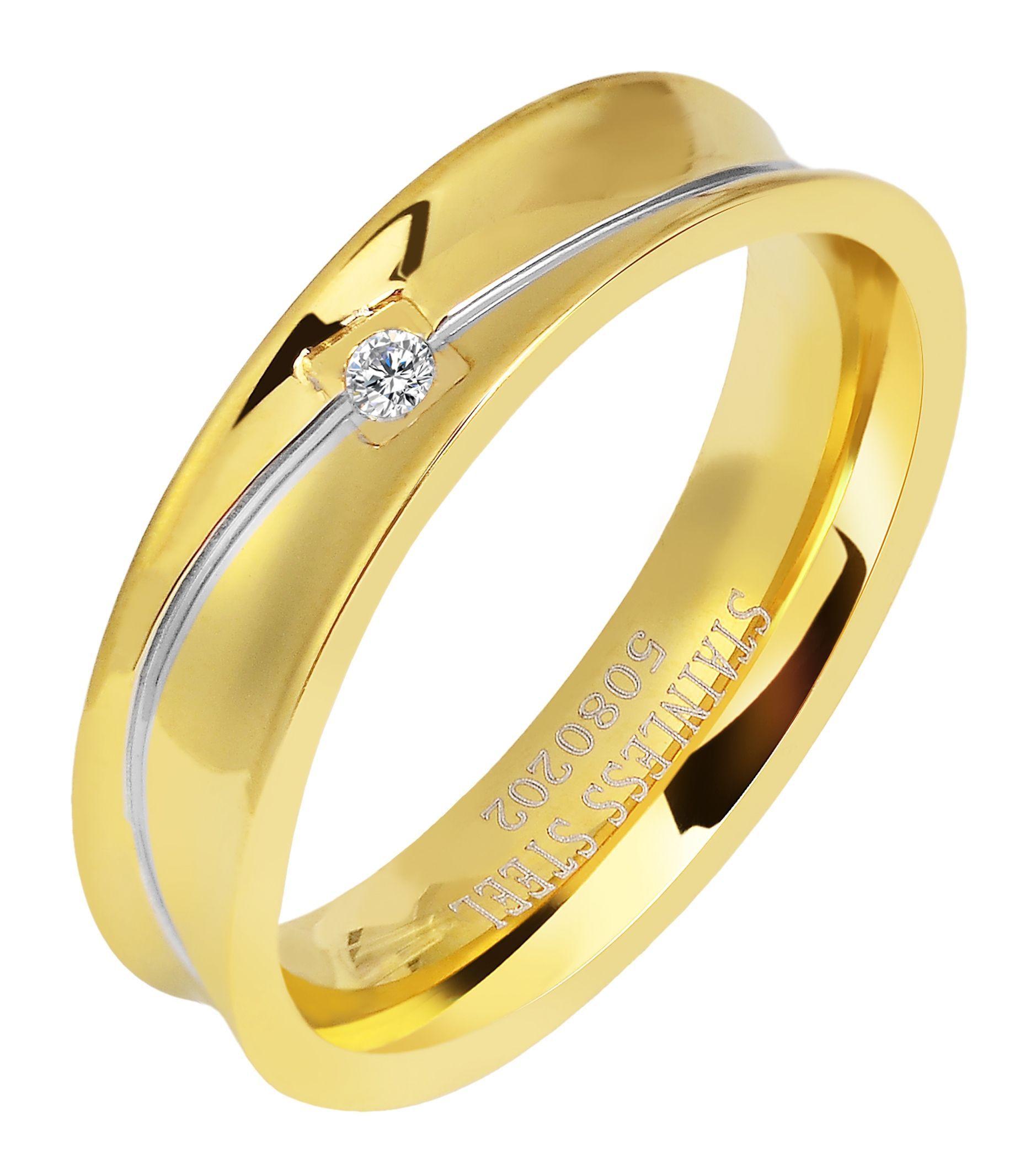 Akzent dames partnerring van roestvrij staal, tweekleurig, maat 52