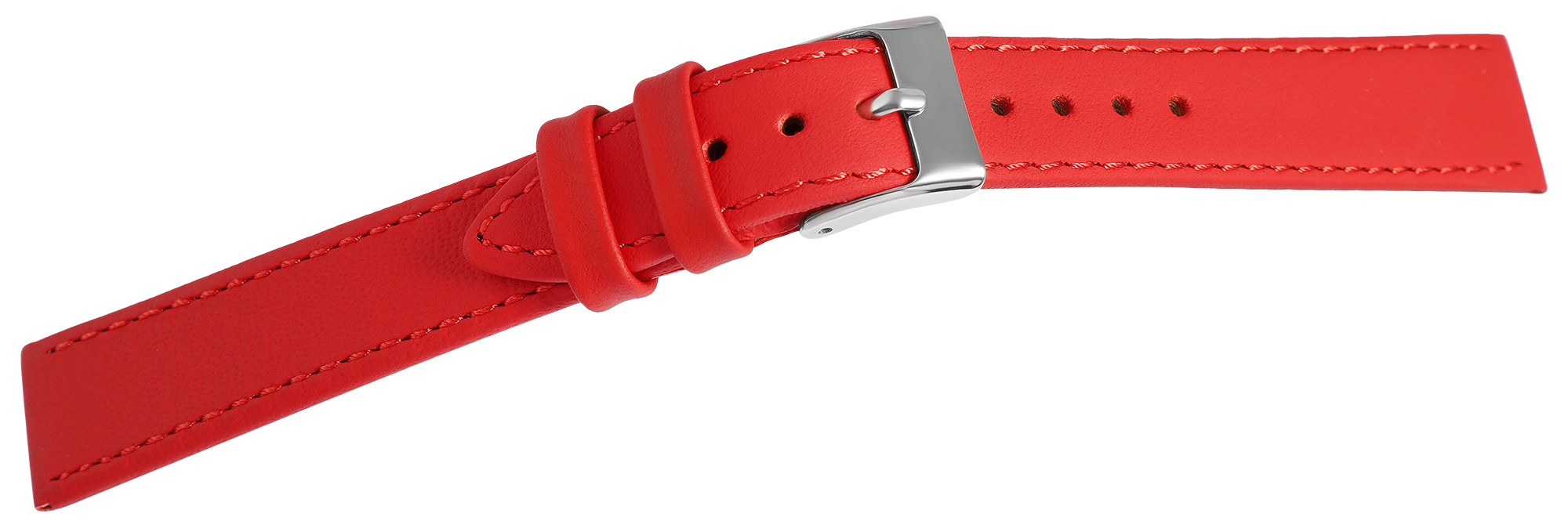 Echtleder-Uhrenarmband "super-soft", rot, Naht, 10 mm