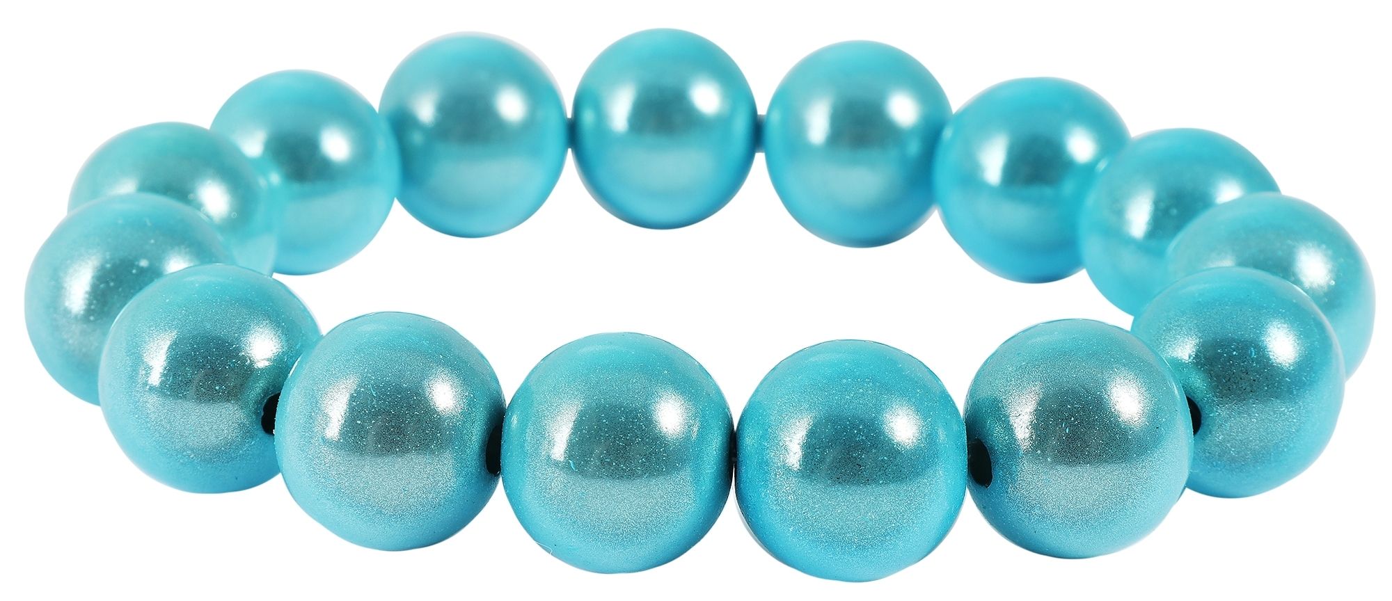 "Annemieke" - Armband met nepparels, 12 mm, lichtblauw