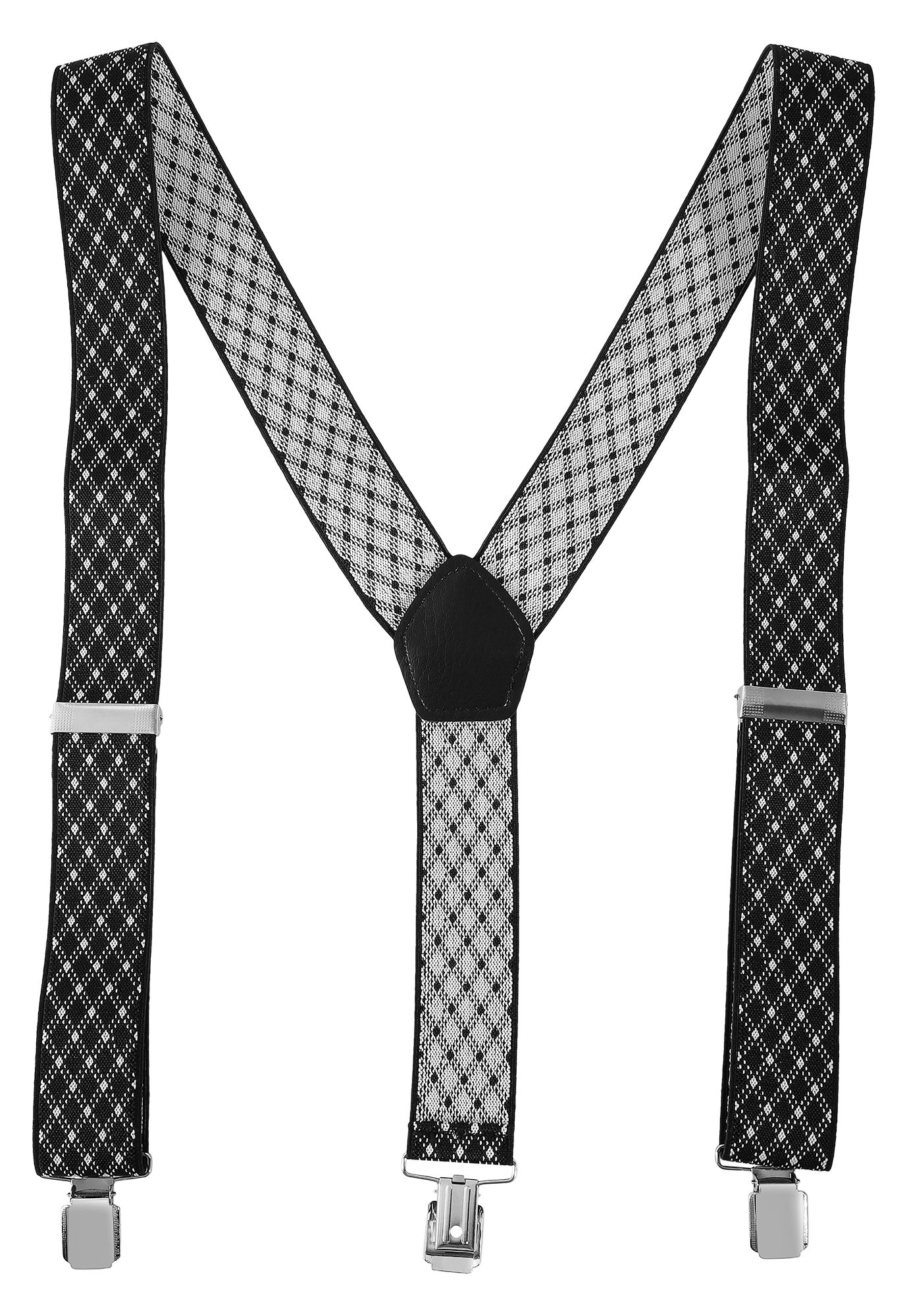 Hosenträger Gesamtlänge 95 cm, schwarz/weiß