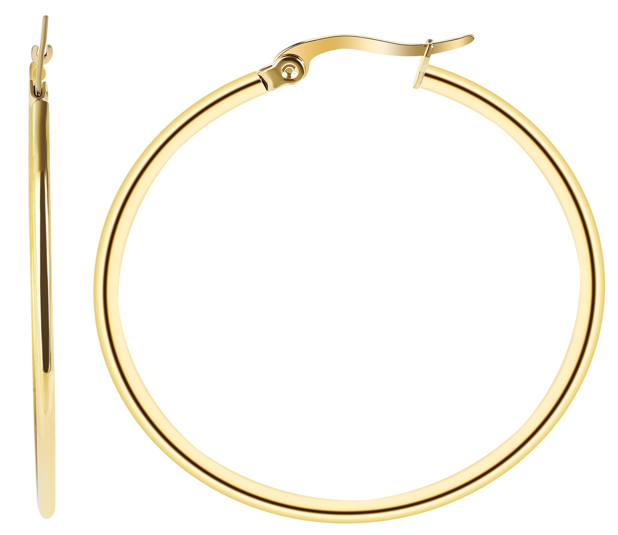 Accent stainless steel hoepel oorbellen in goudkleur, Ø 60 mm