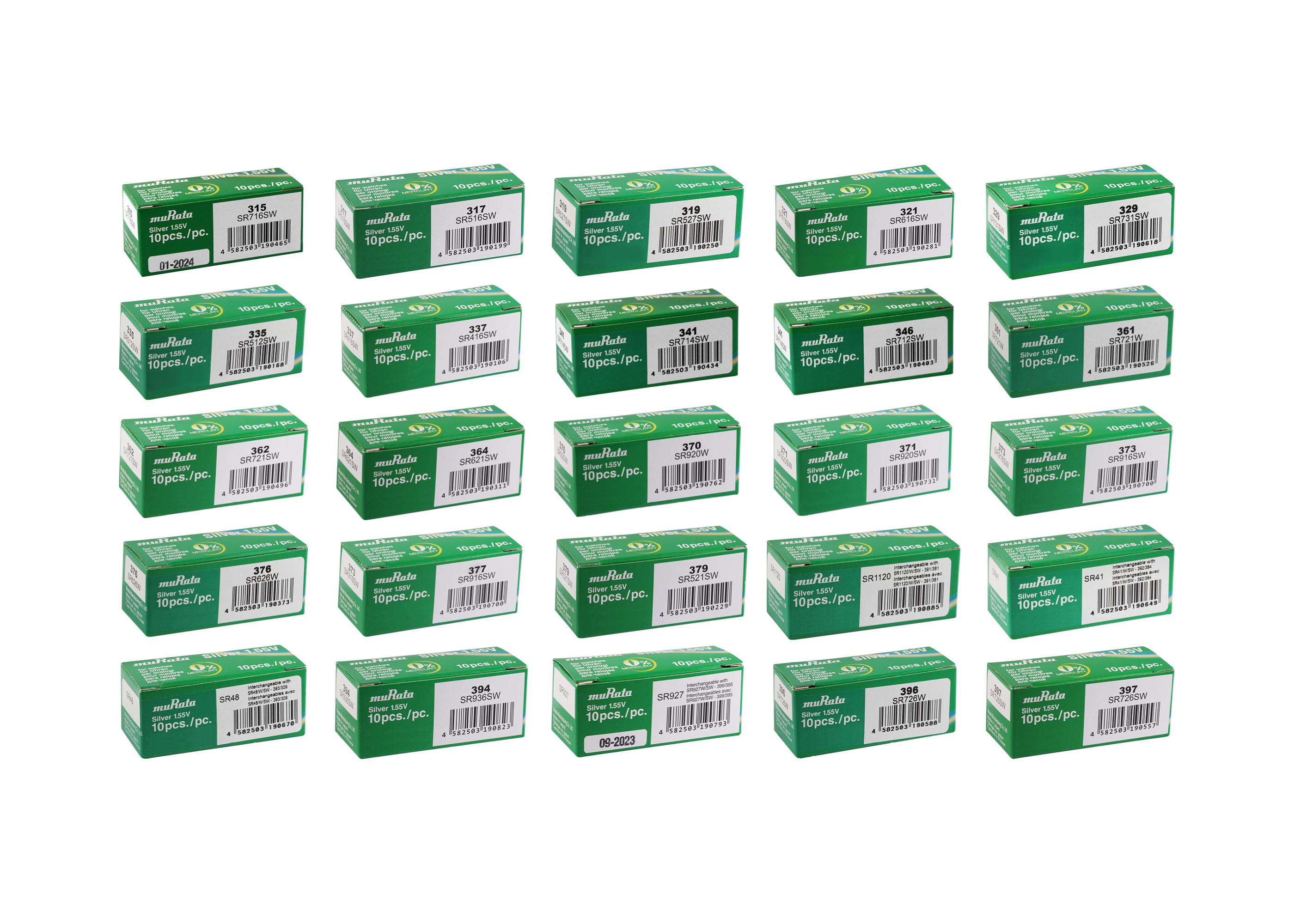 MURATA Knopfzellen, 0% Quecksilber , VE 10 Stk - 315-399