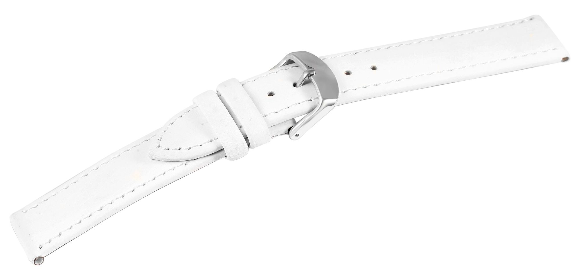 Echtleder Uhrenarmband, weiß, flach, 14 mm