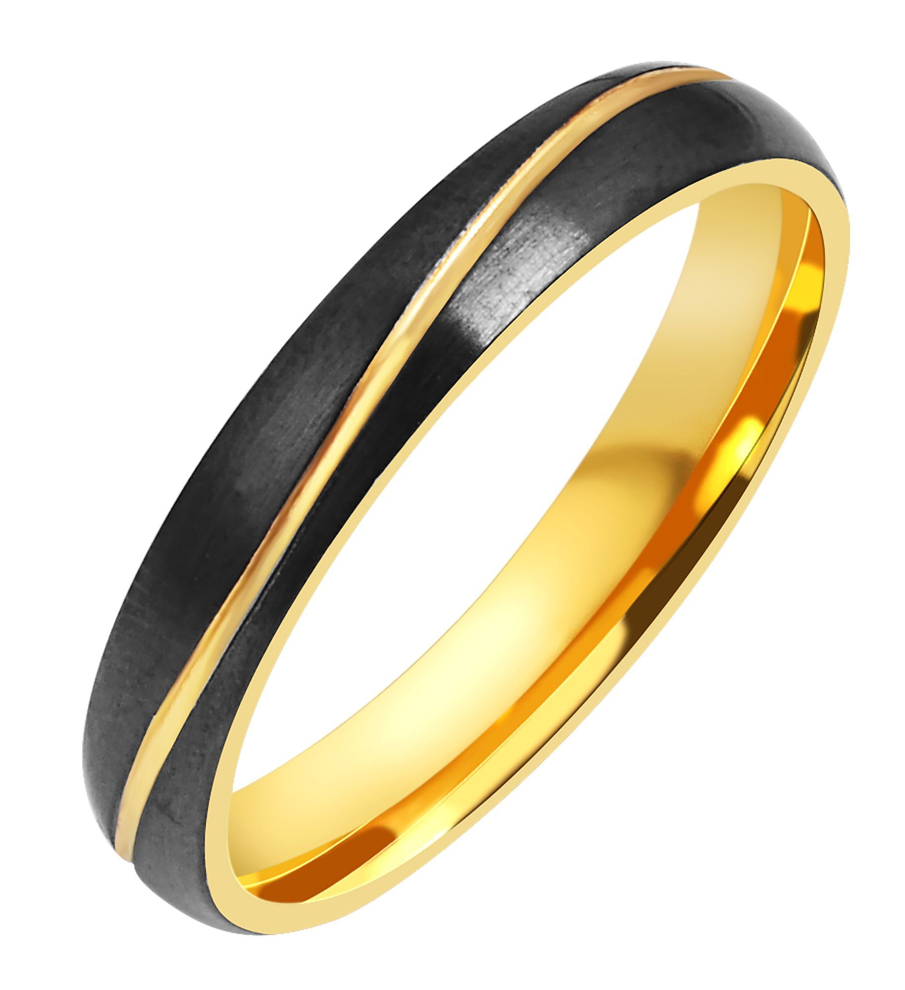 "Arvid" Akzent Herren-Partnering Gr 72, Edelstahl, bicolor (schwarz + goldfarben)