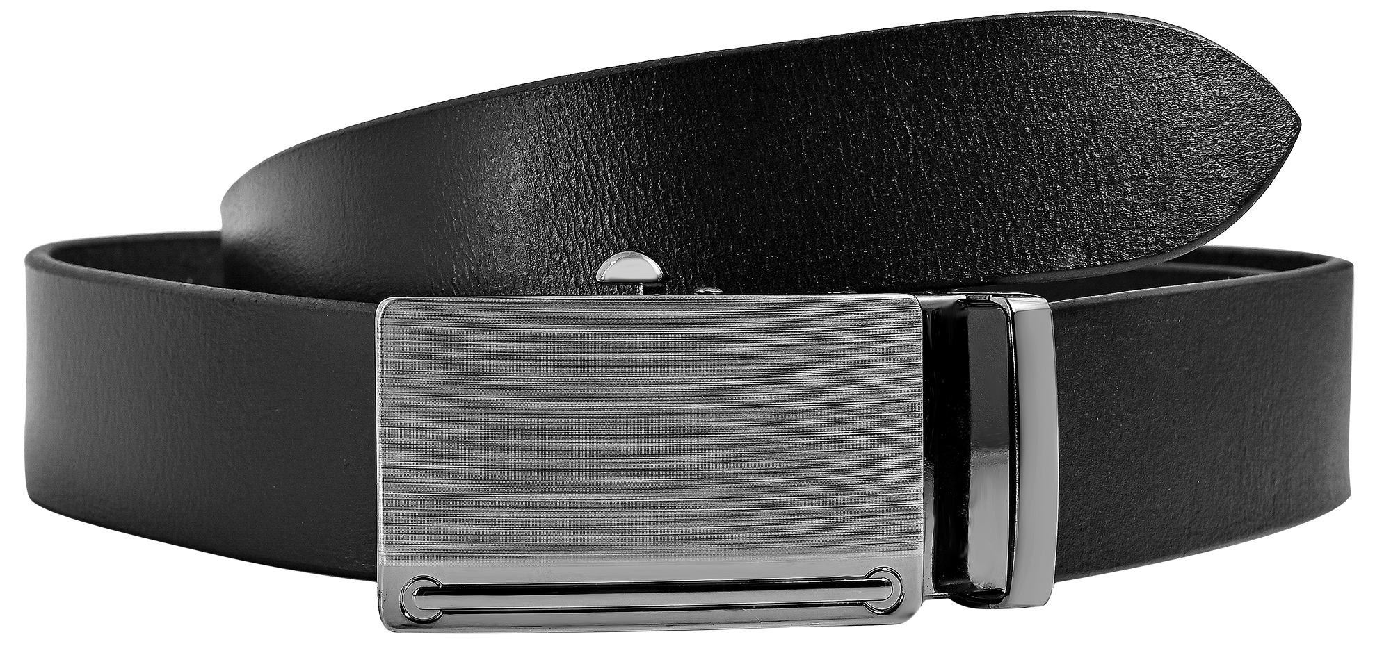 Leonardo Verrelli Echtleder Automatik-Gürtel, max. 90 cm/ 35 mm, schwarz - kürzbar