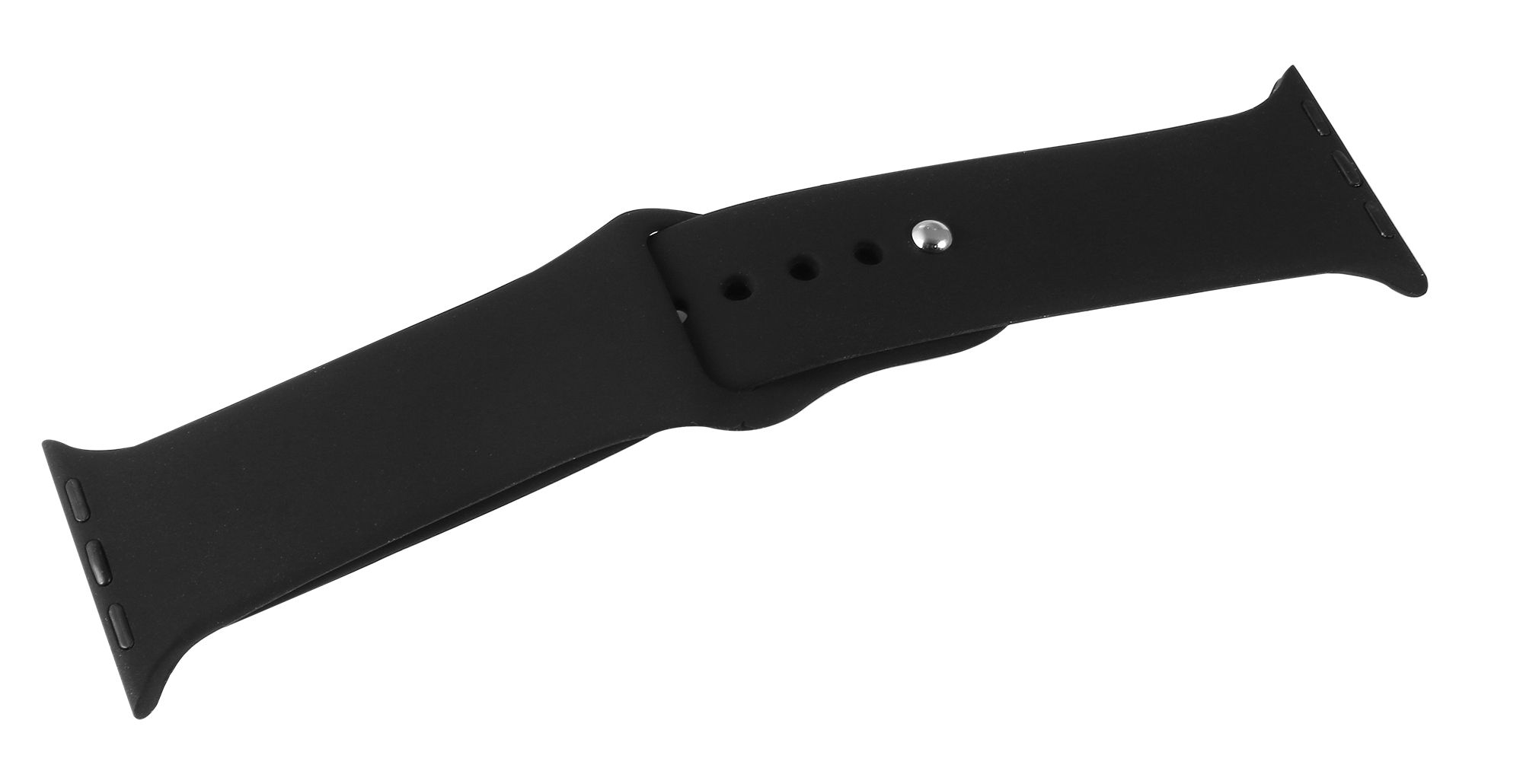 Siliconen bandje voor slimme horloges, compatibel met Apple Watch met kastmaat 38, 40 &amp; 41 mm, zwart