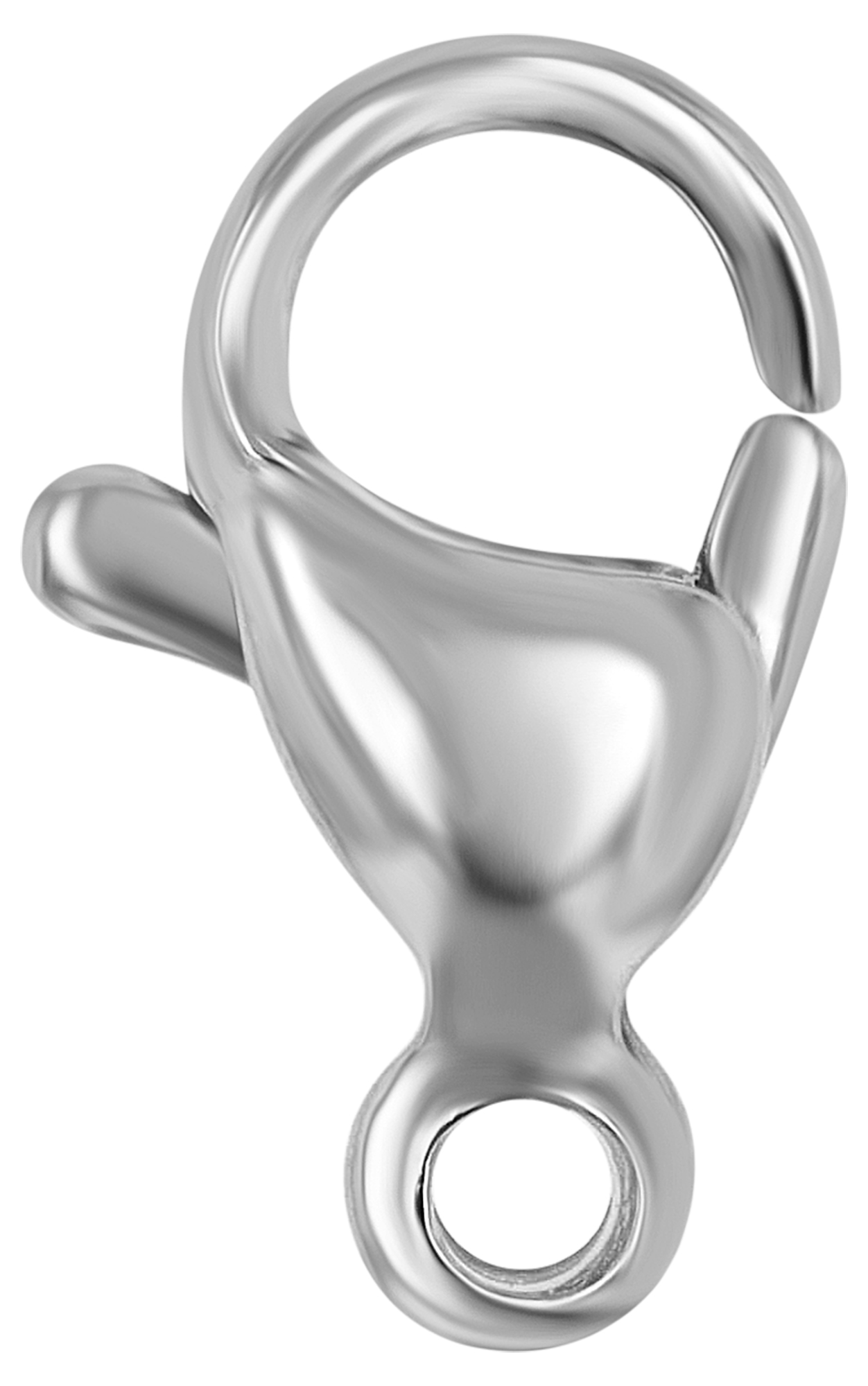 Karabinerverschluss 9 mm (Schmuckersatzteilen) Edelstahl, VE-10, silberfarben