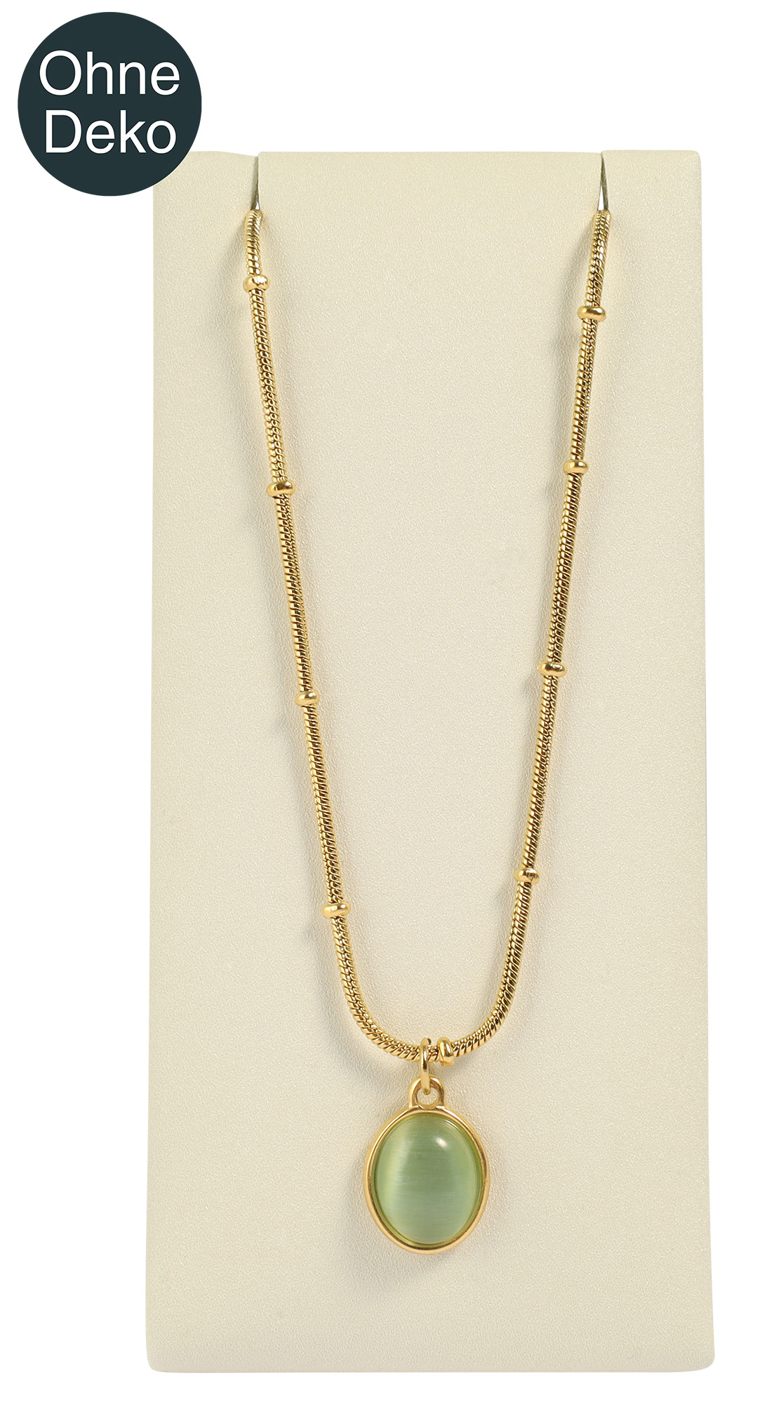 Houder voor halskettingen (Soft decoratieserie), PU-bekleed, 10 cm, wit