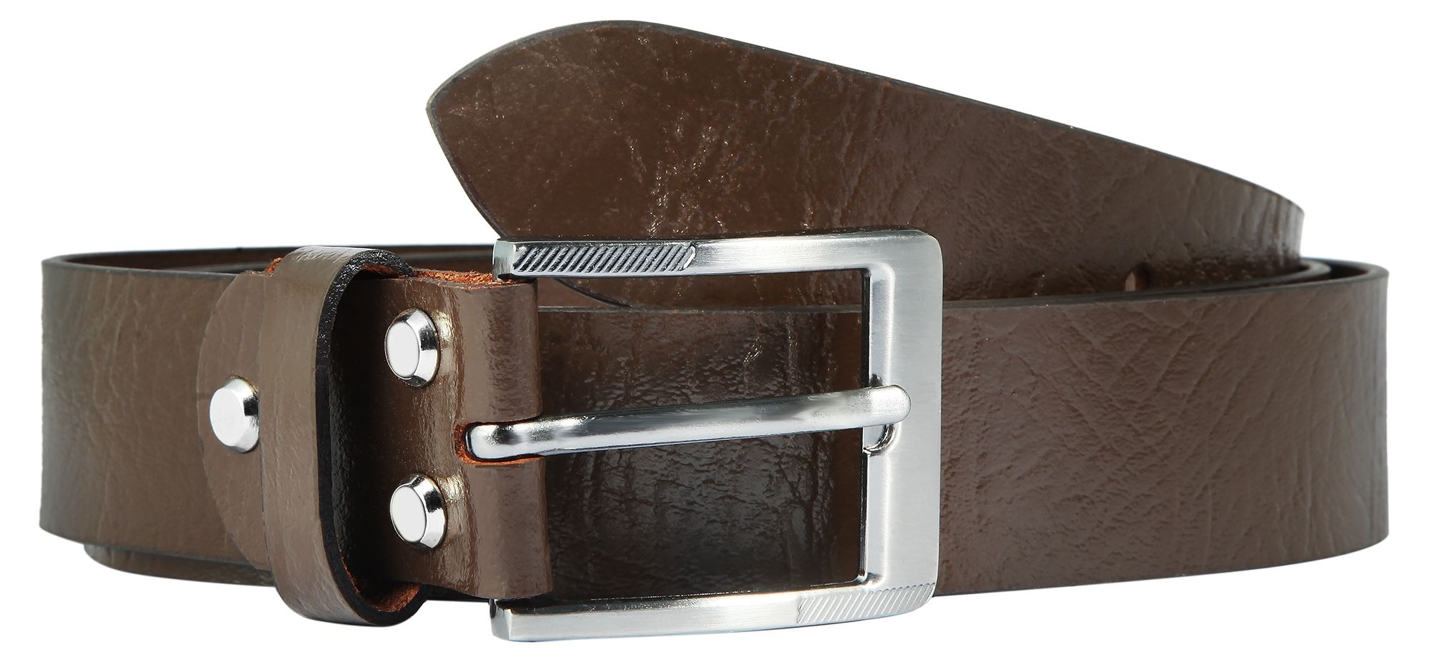 Leonardo Verrelli echt leren riem, inkortbaar, donkerbruin, 110 cm