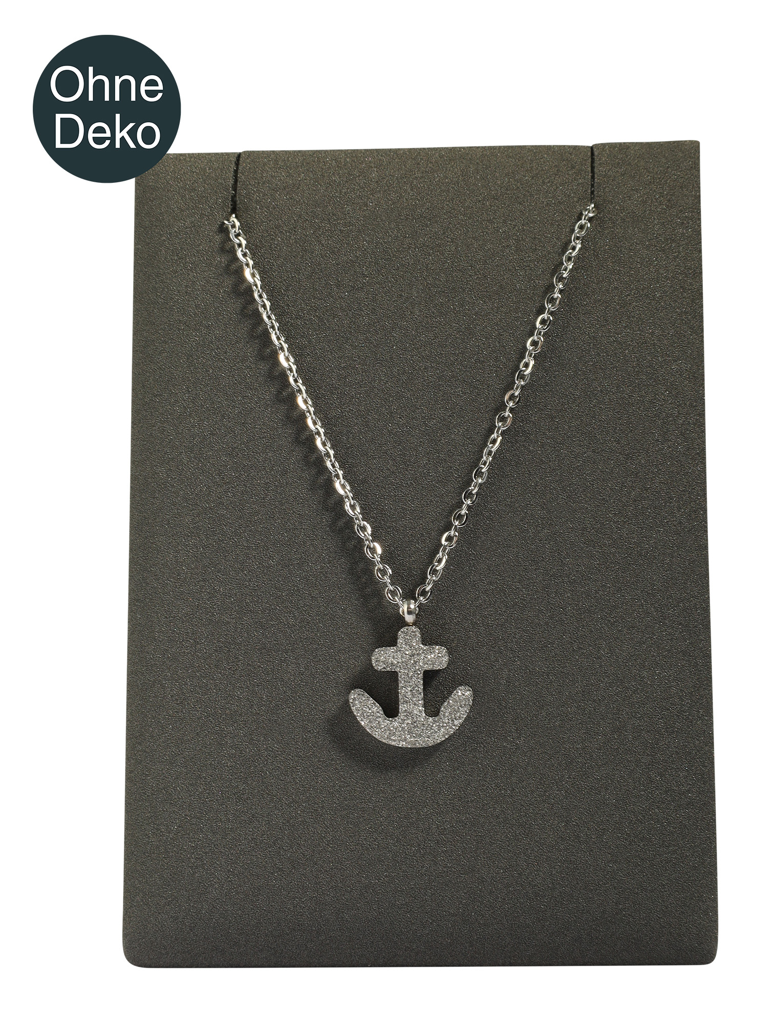 Aufsteller für Ketten (Dekoserie Soft), PU-bezogen, 8,5 cm, grau