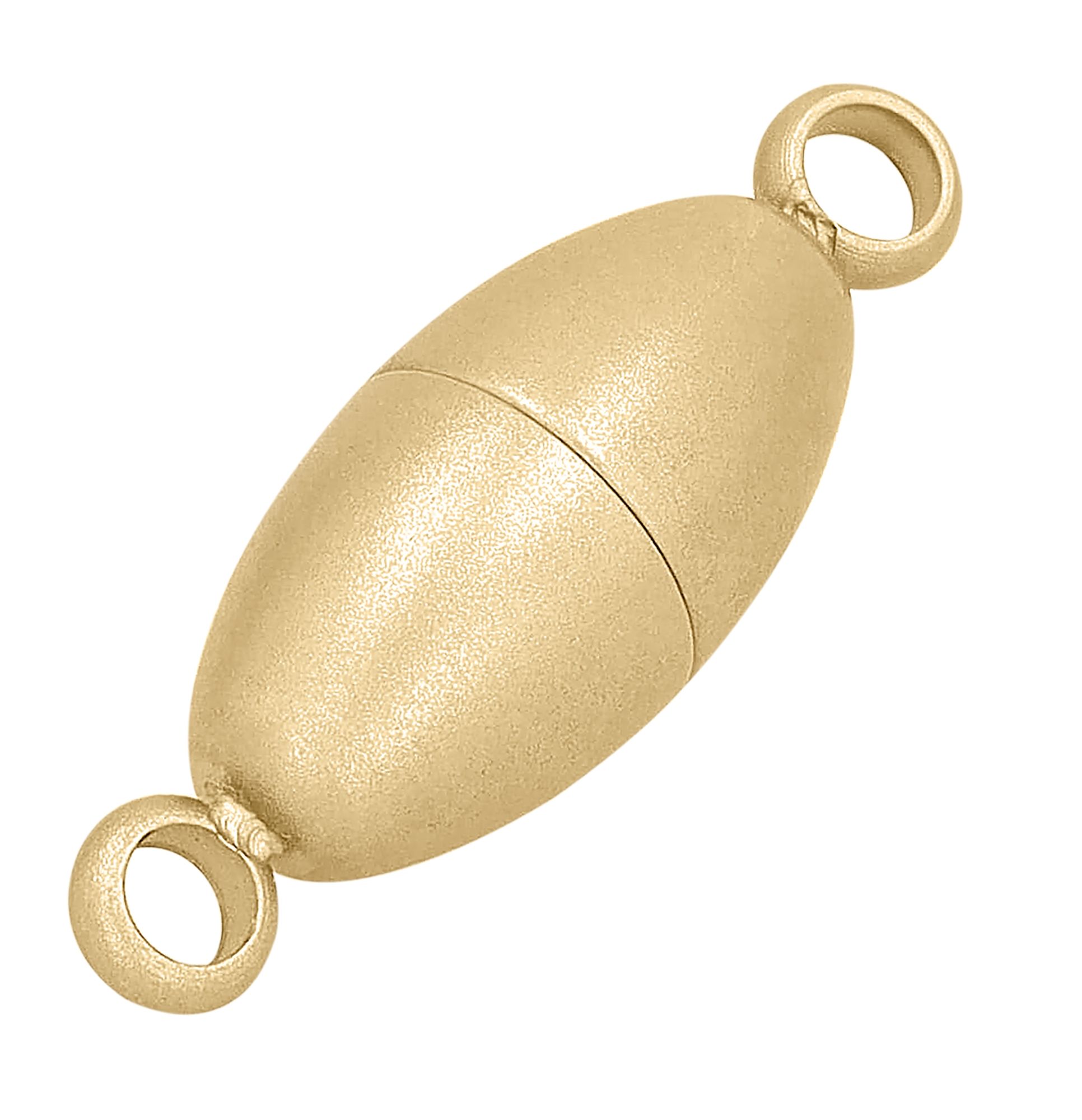 Magnetschließe oval, Edelstahl goldfarben mattiert,  6 mm