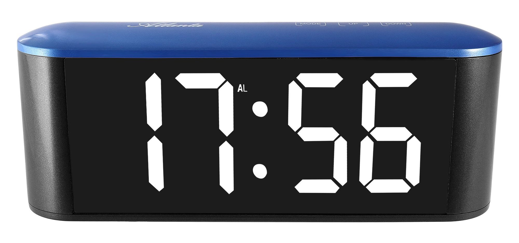 Atlanta LED net wekker, grijs/blauw