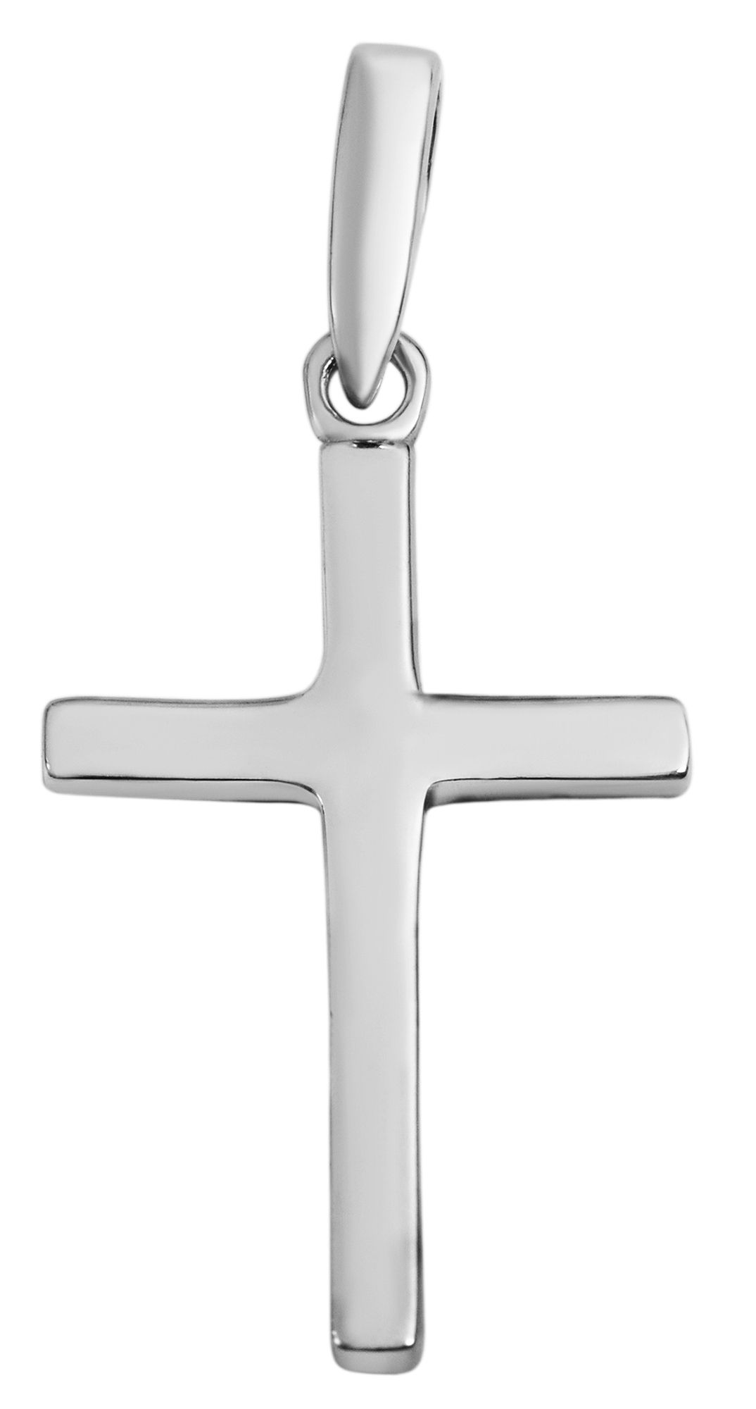 925/- echt zilveren kruis hanger zonder ketting, 925/gerhodineerd