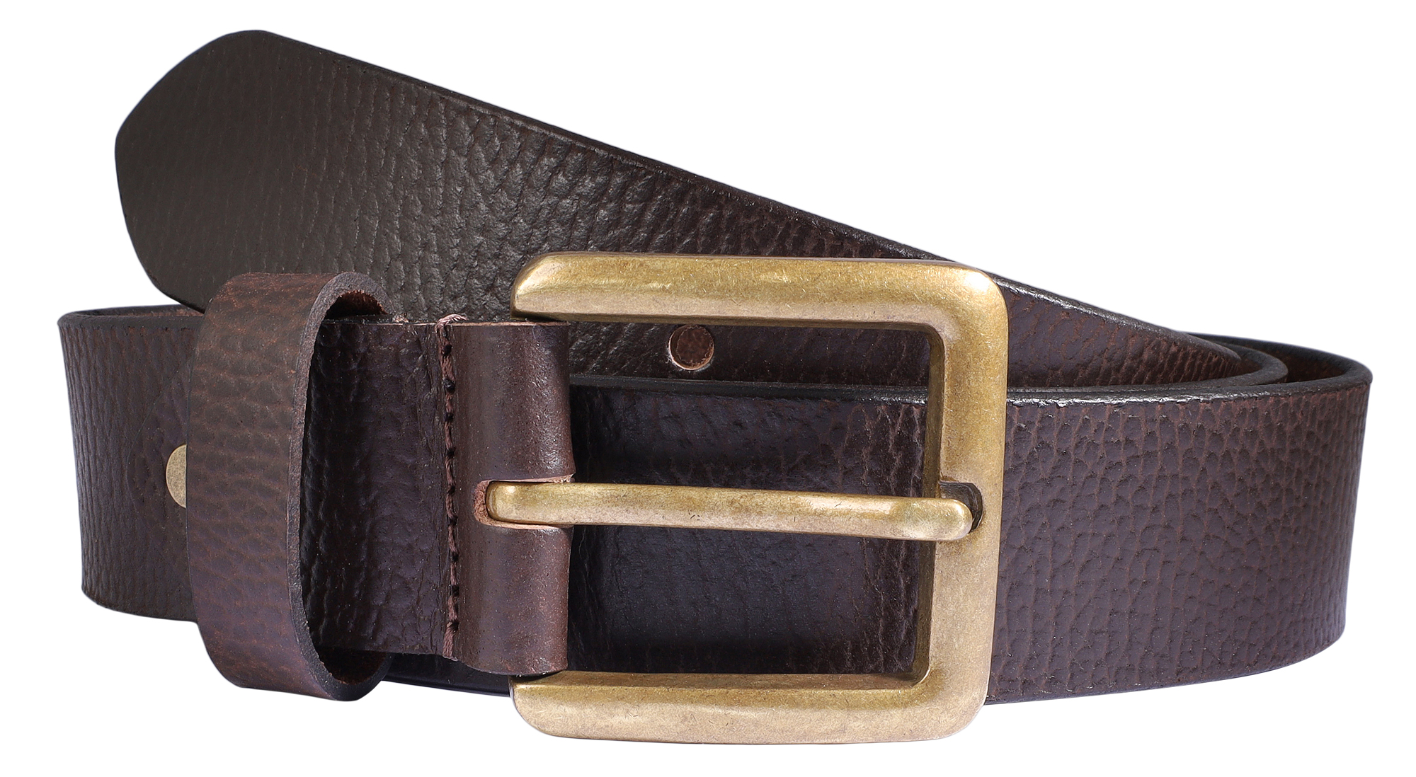 Leonardo Verrelli riem van echt leer, bruin, inkortbaar, 90 cm