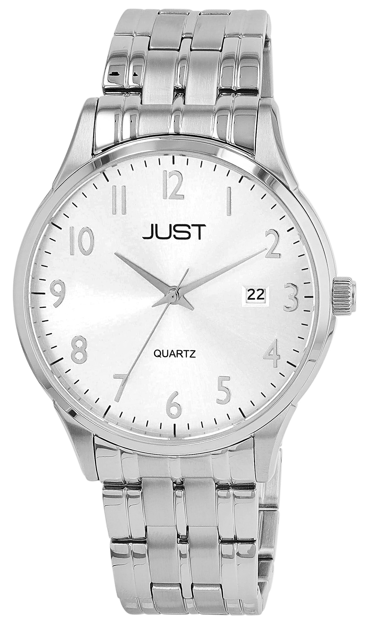 JUST "Yorrick" mit Edelstahlarmband, Saphirglas 5ATM, silberfarben/ Weiß