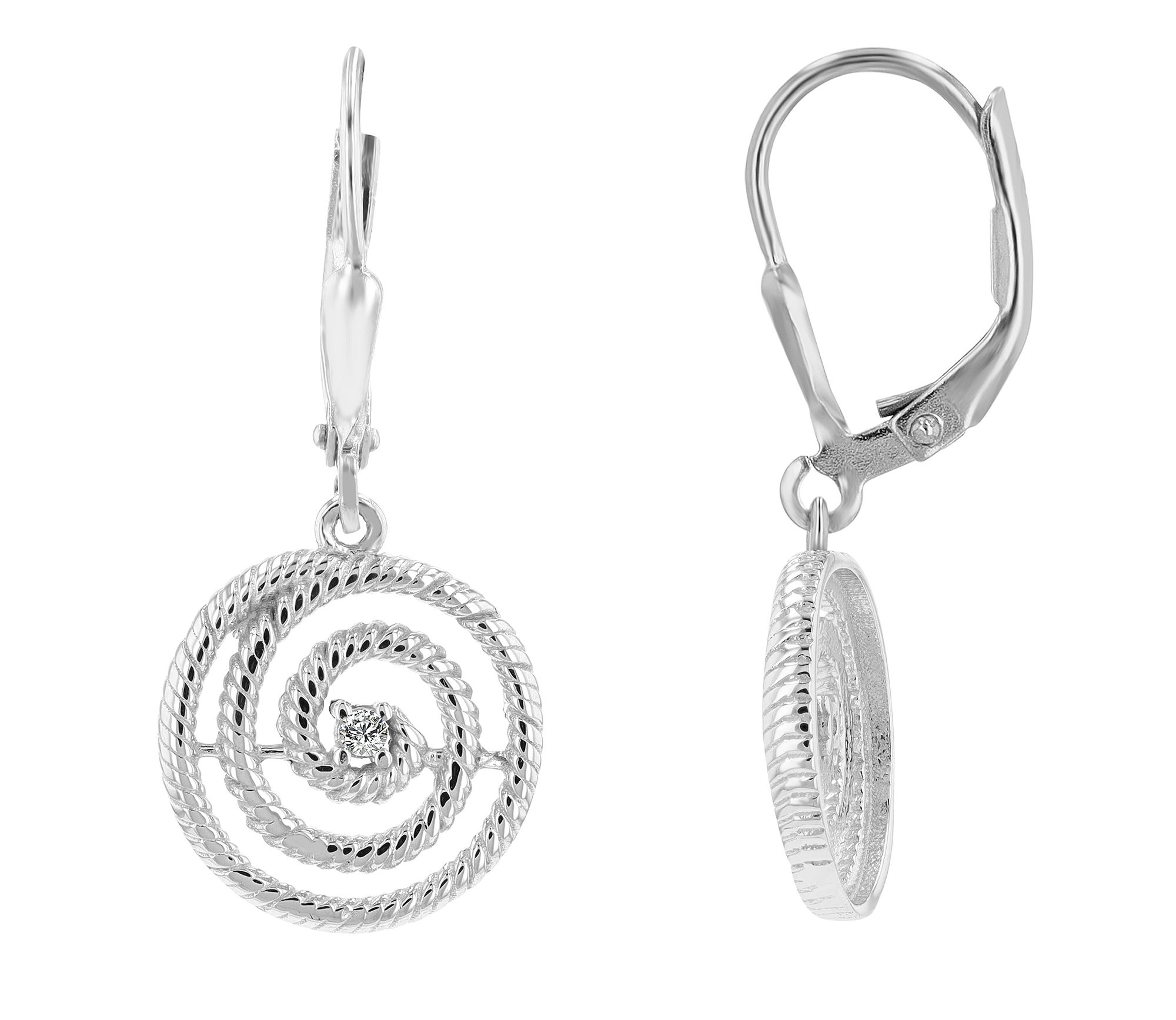 "Akira" Zirkonia, Ohranhänger in 925/- Silber, rhodiniert