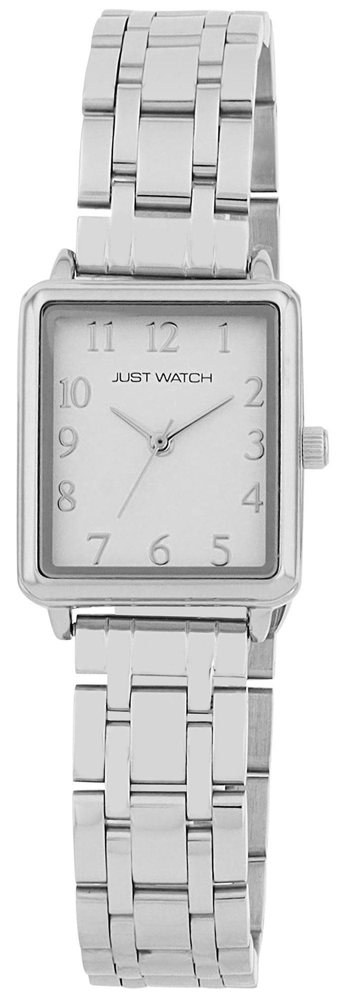 Just Watch "Colette" Damenuhr mit Edelstahl Gliederarmband, Rechteckig, silberfarben
