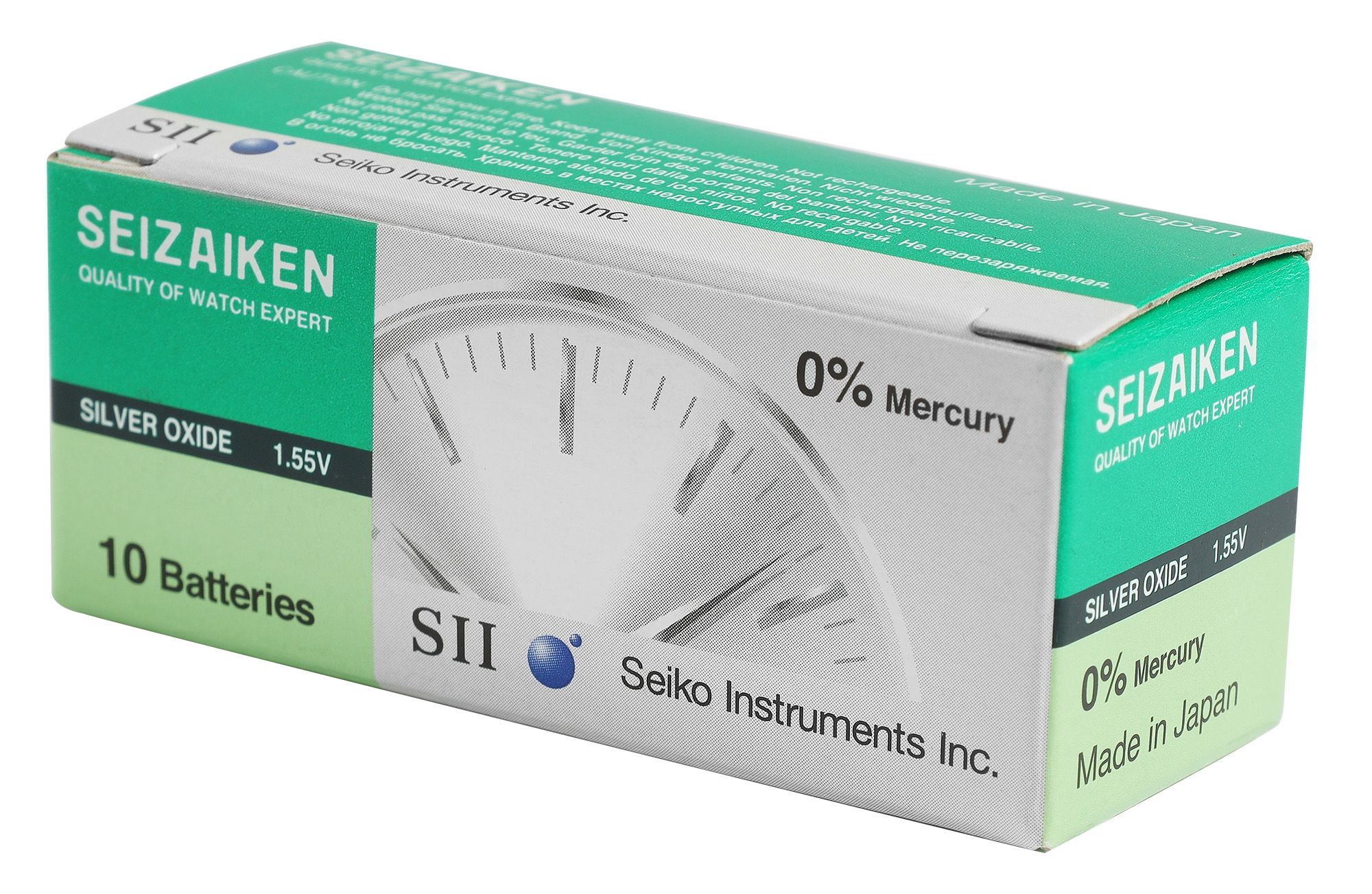 Seizaiken knoopcellen, 0% kwik, verpakking bevat 10 stuks