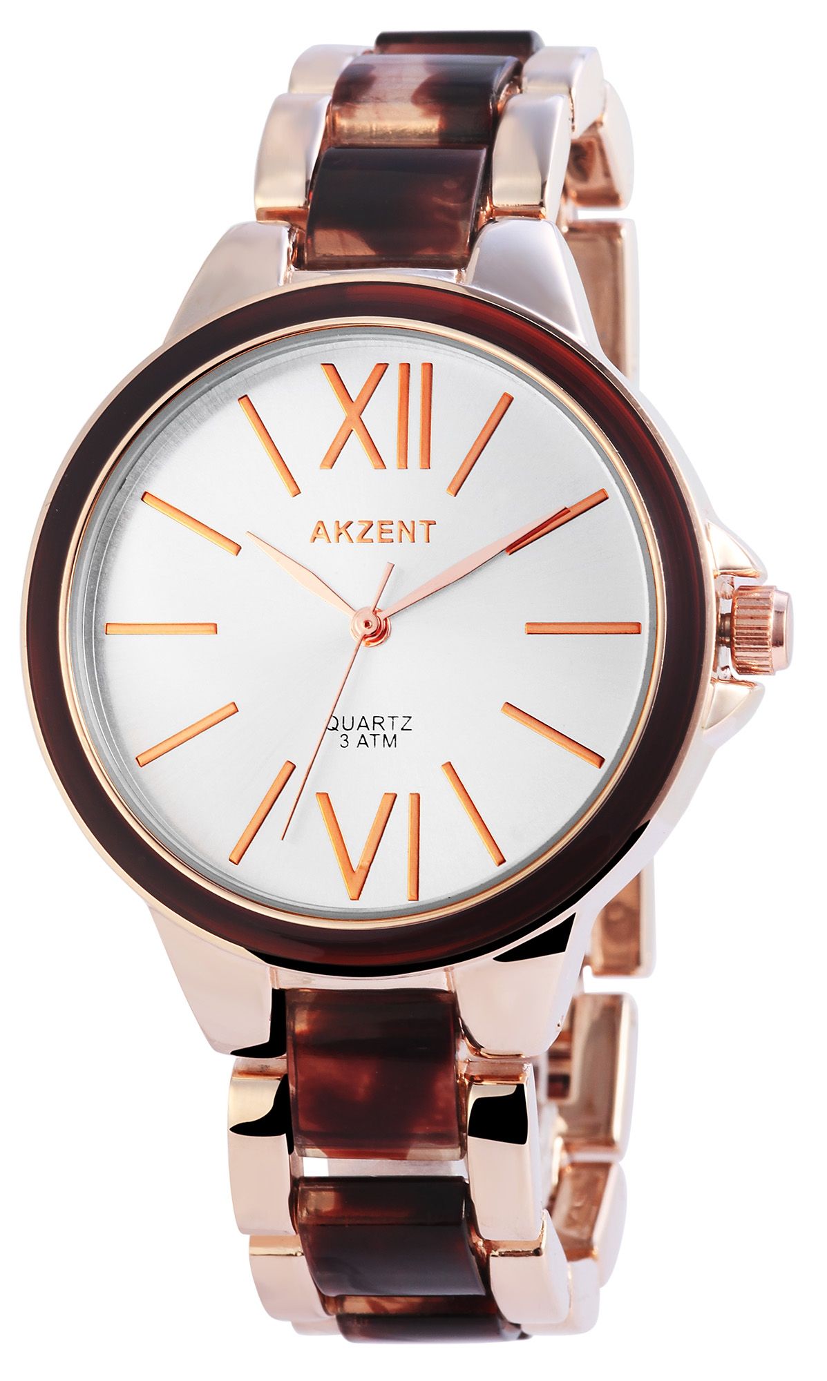 Accent dameshorloge met metalen armband