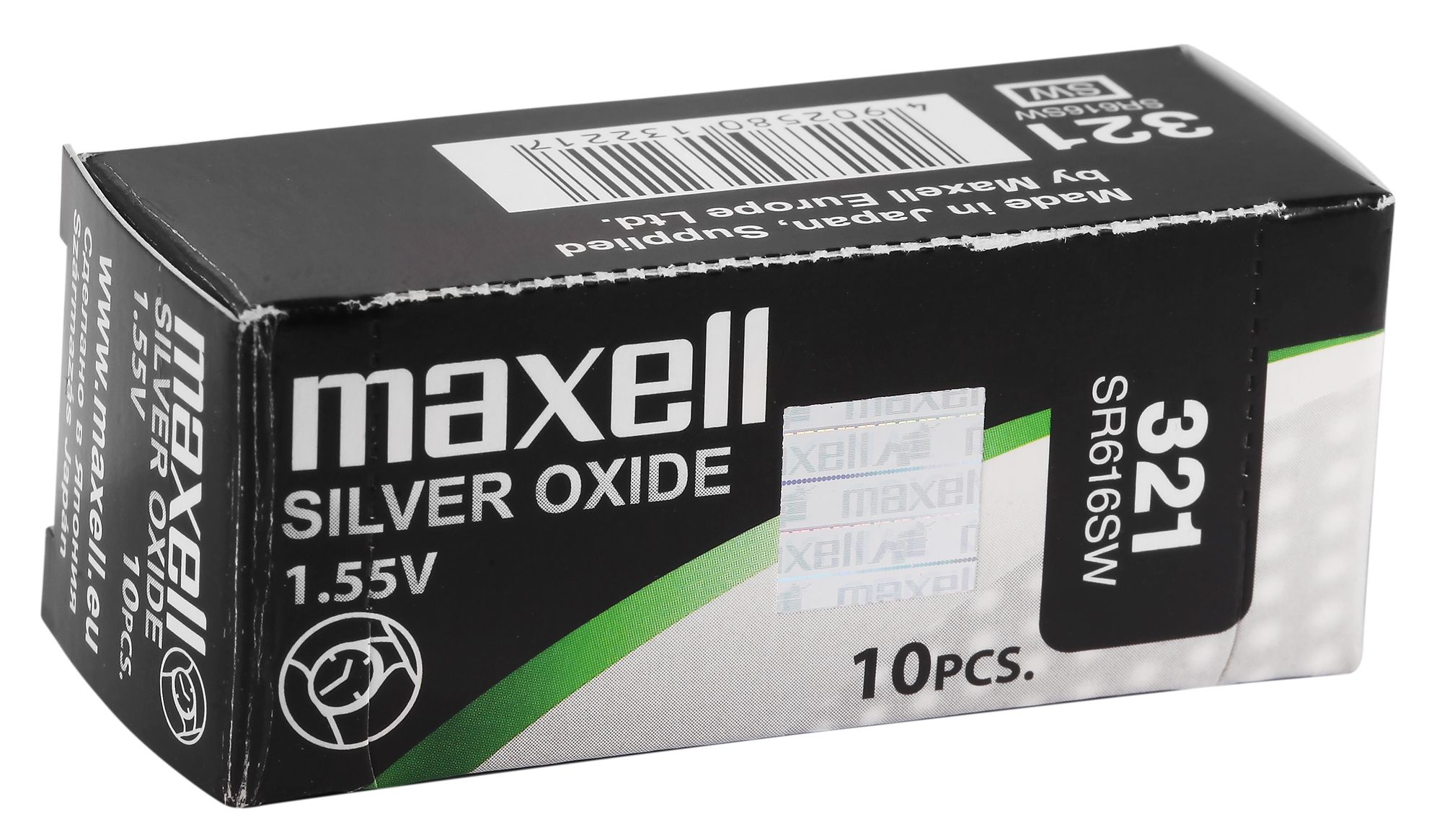 MAXELL Knopfzellen, 0% Quecksilber, Verpackungsinhalt 10 Stück, 321