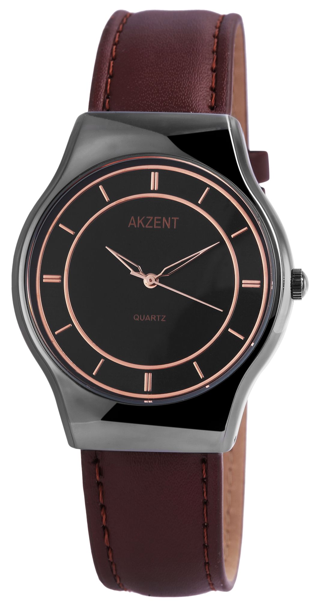 Accent herenhorloge met imitatieleren band