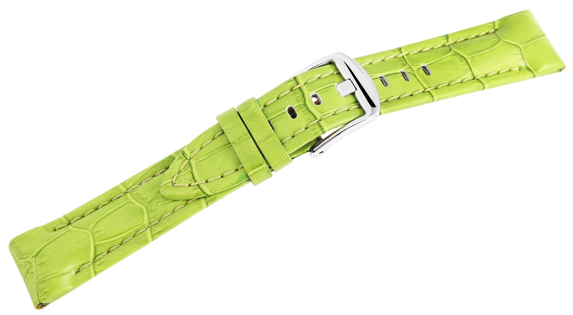 Echt leren horlogeband, lichtgroen, 20 mm