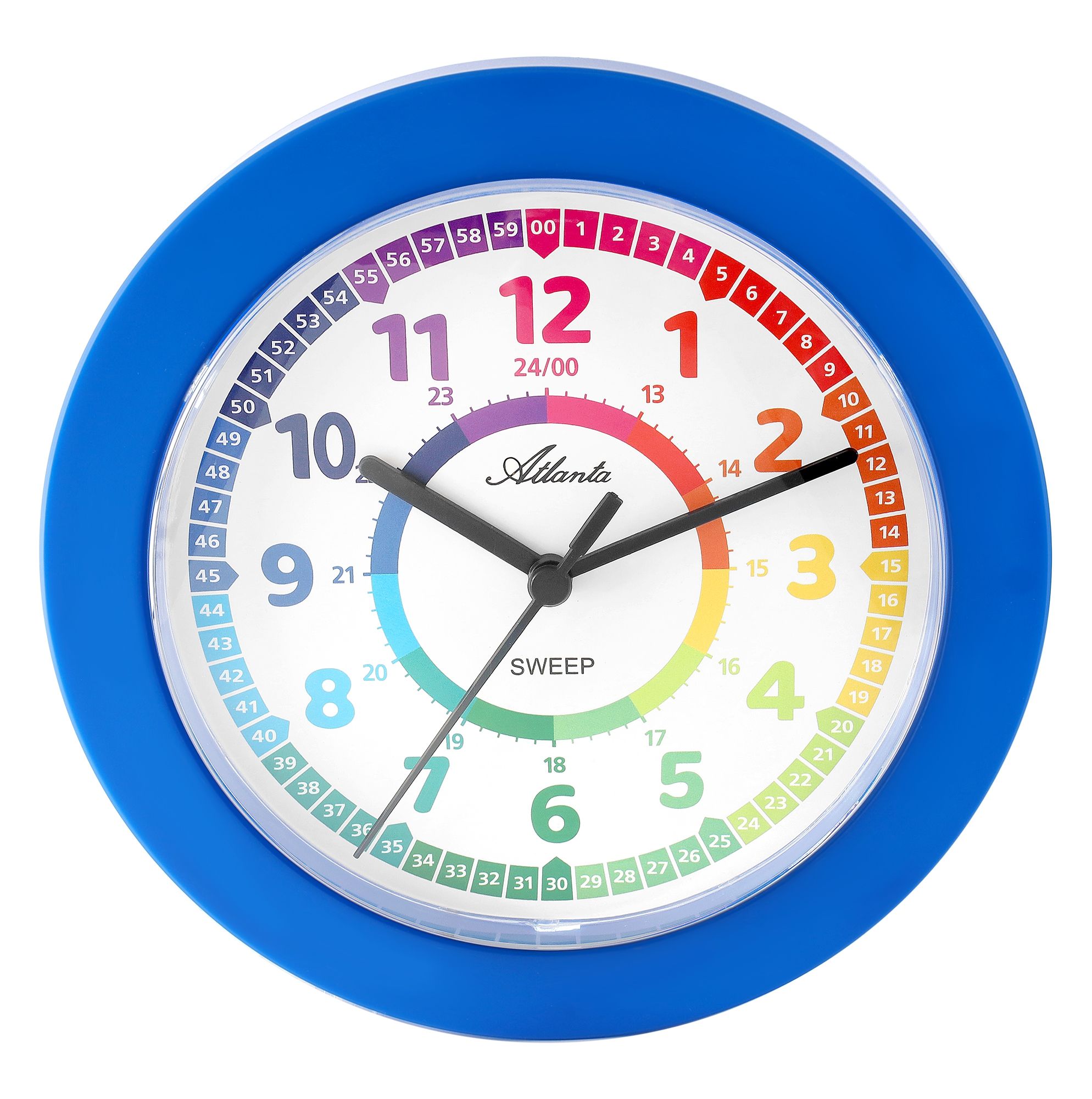 Atlanta Wanduhr für Kinder, blau, Ø 22 cm