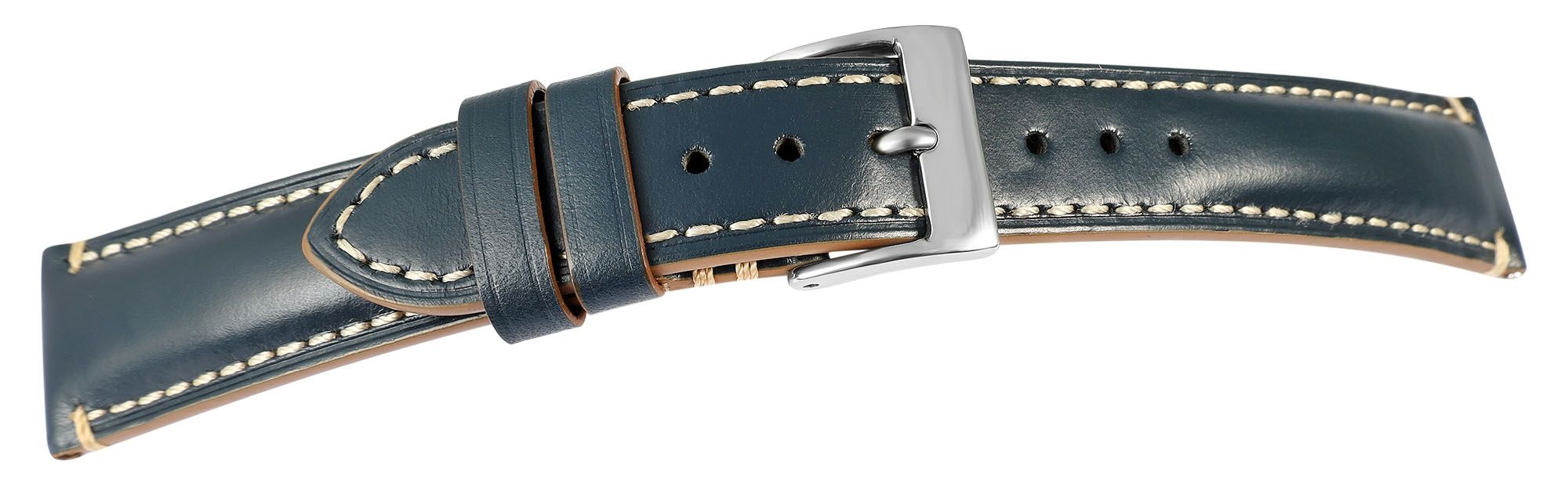 Echtleder Uhrenarmband (Quick-Release), dunkelblau, 20 mm