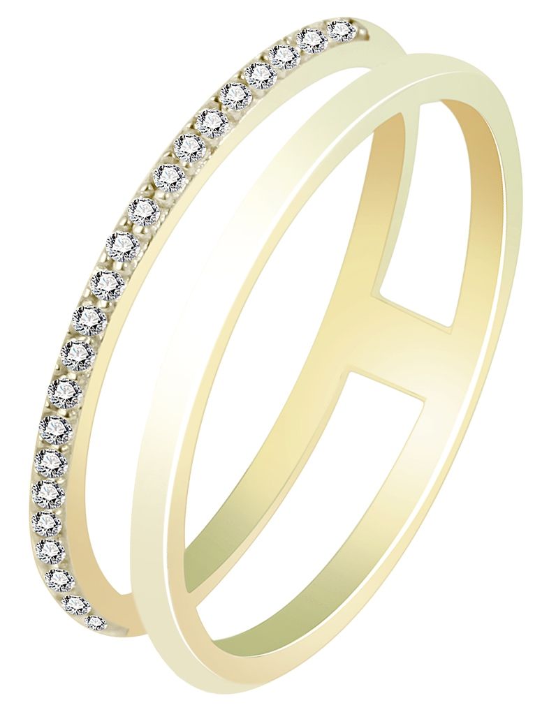 333/- gouden ring "Toyah" met zirkonia, geelgoud, 8 karaat, maat 56