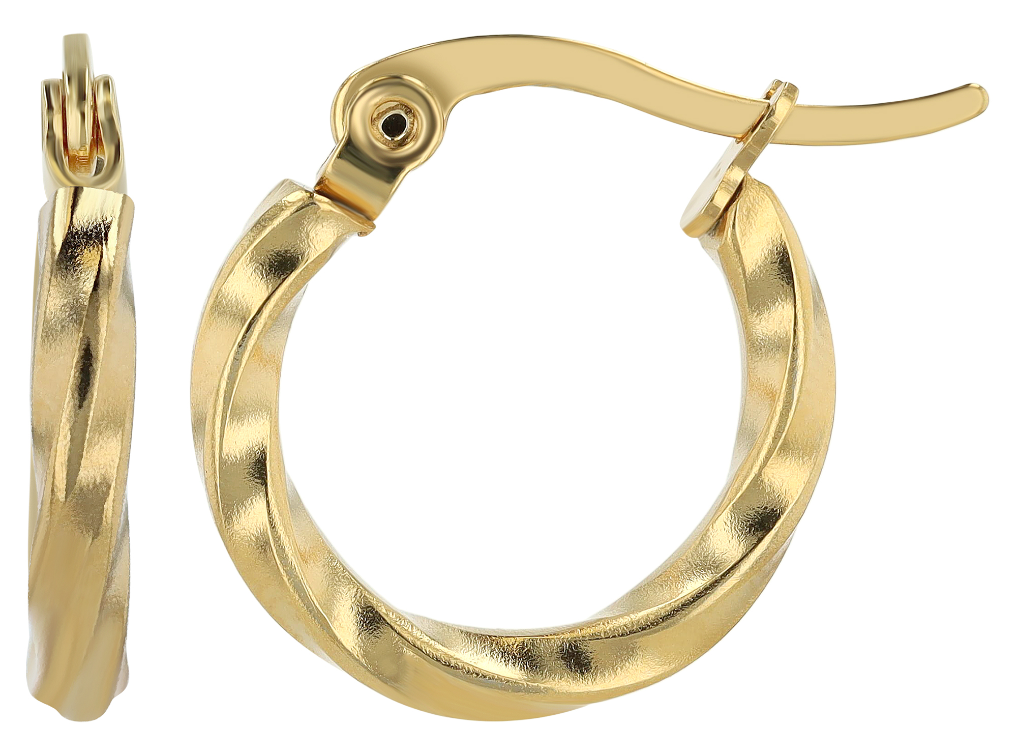 "Adla", accent oorbellen van roestvrij staal, Ø 12 mm, goudkleurig