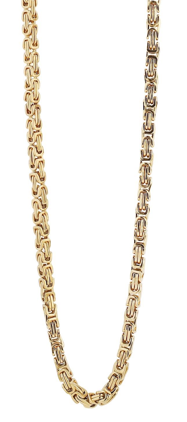 Akzent Königskette aus Edelstahl, goldfarben, ionenplattiert, Länge: 55 cm / Stärke: 4 mm