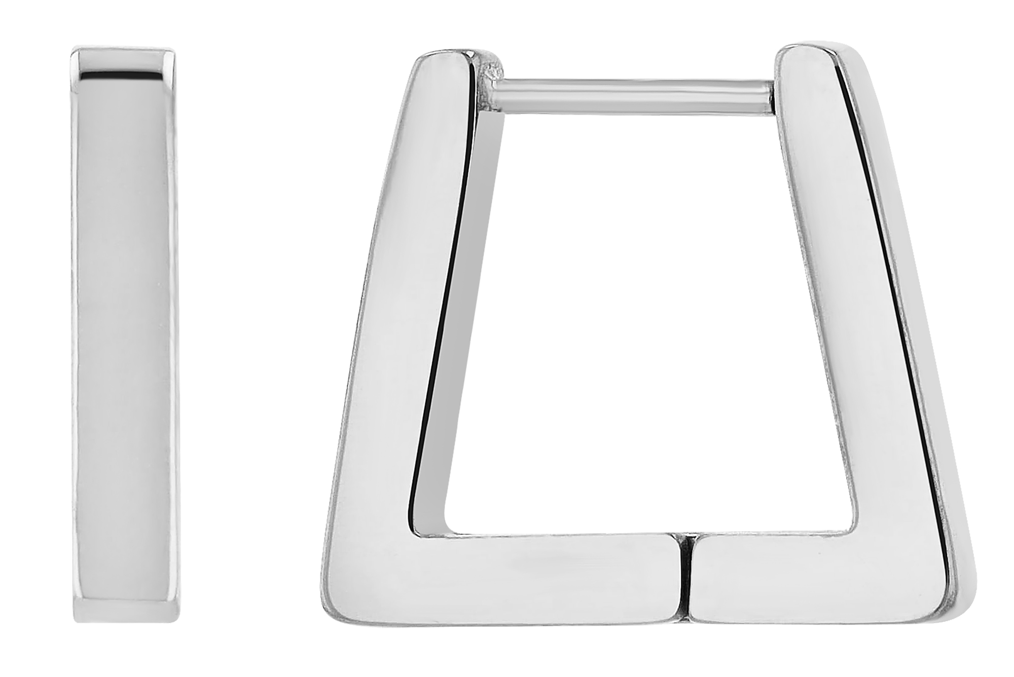 "Vibeke" kantige Creole aus Edelstahl