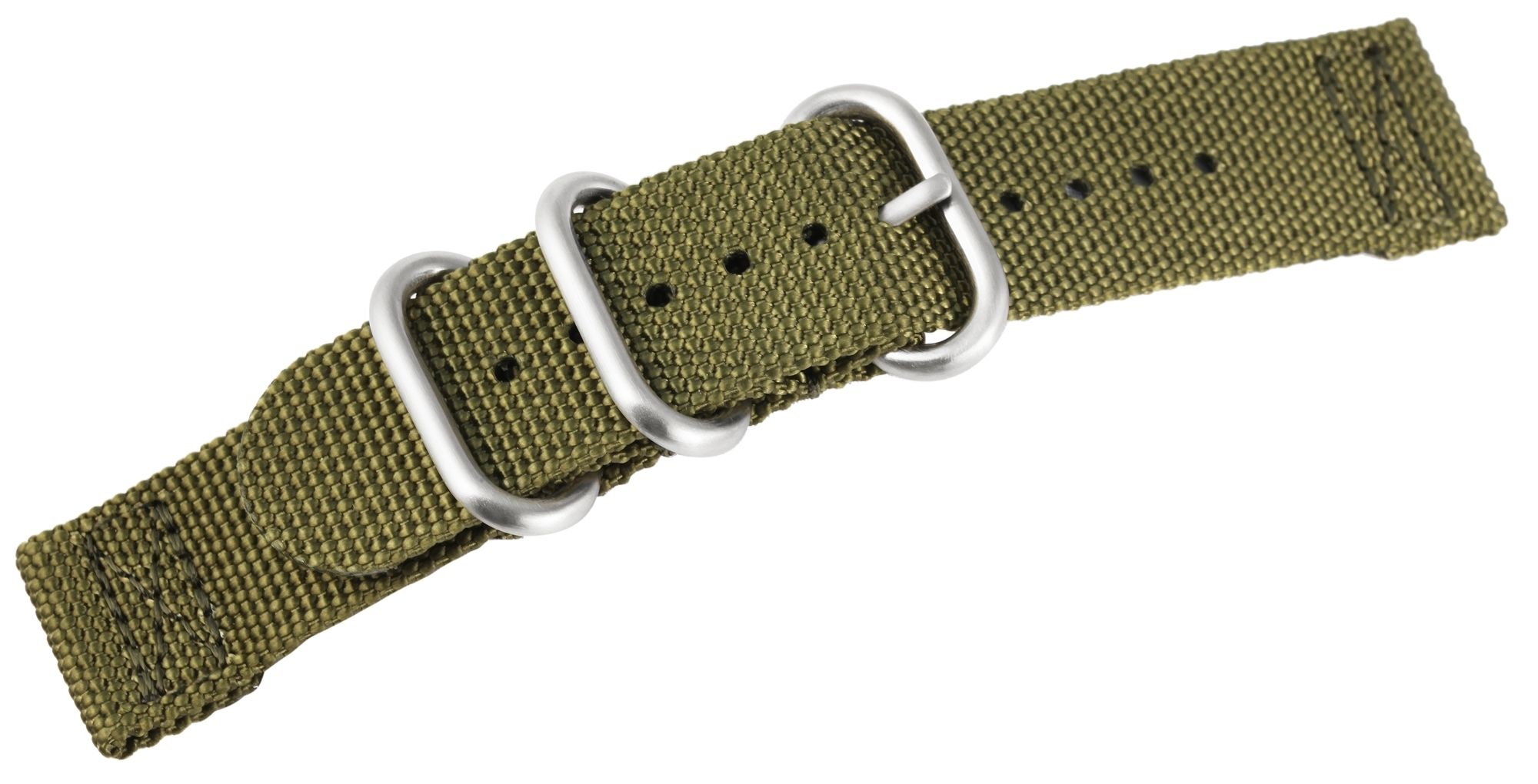 Nylon horlogeband, donkergroen, gesp, 20 mm