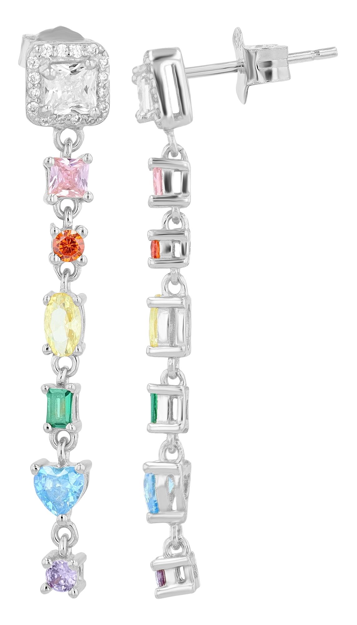 "Nurduha" 925/- echt zilveren hanger, kleurrijke zirkonia stenen, gerhodineerd