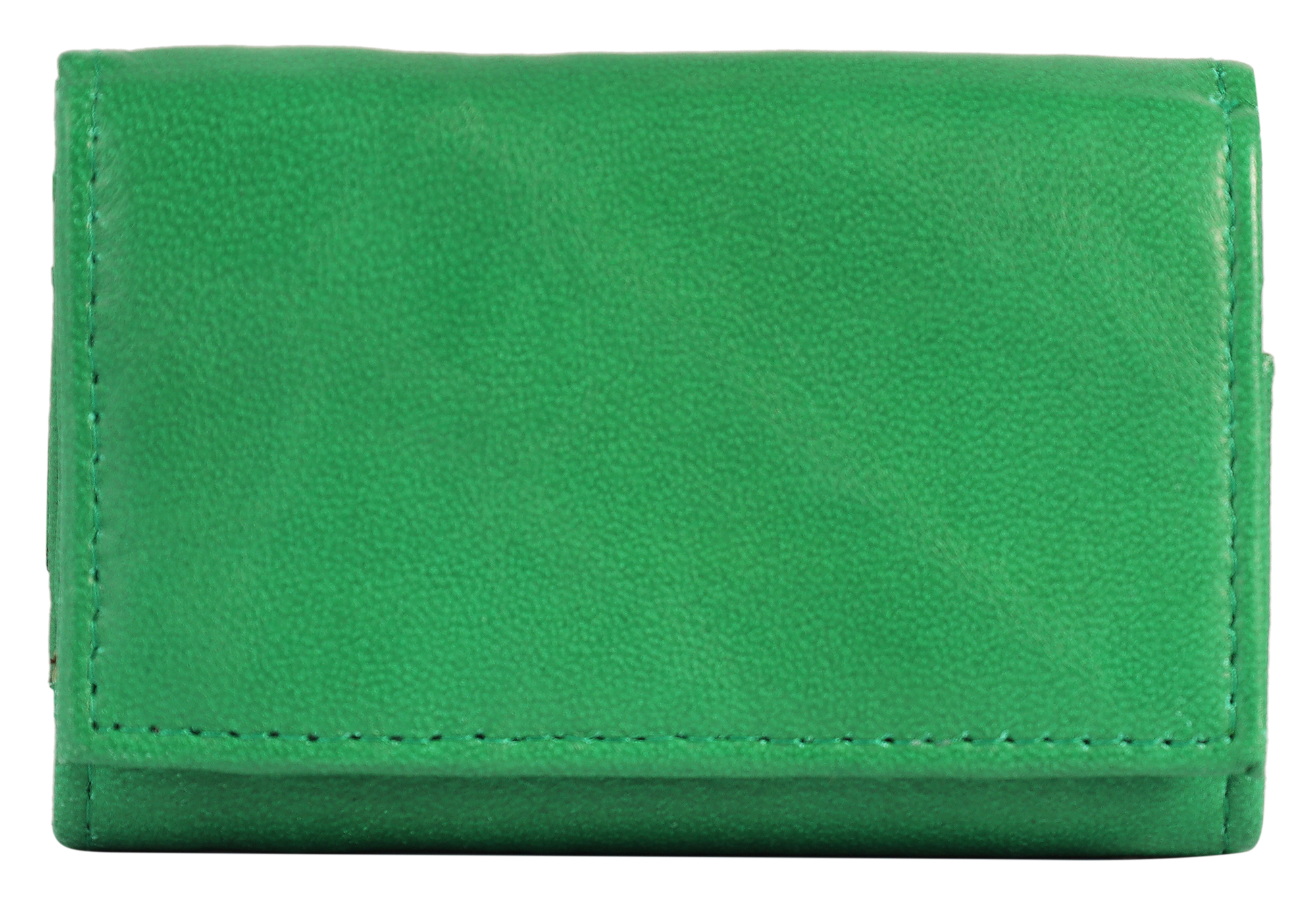 Excellanc Mini-Geldbörse aus Echtleder in grün